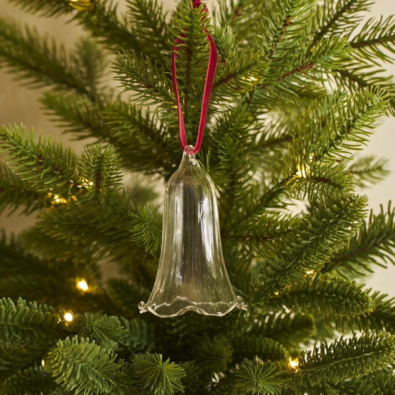 Amara Glass Bell Hanging Decoration, Merlot