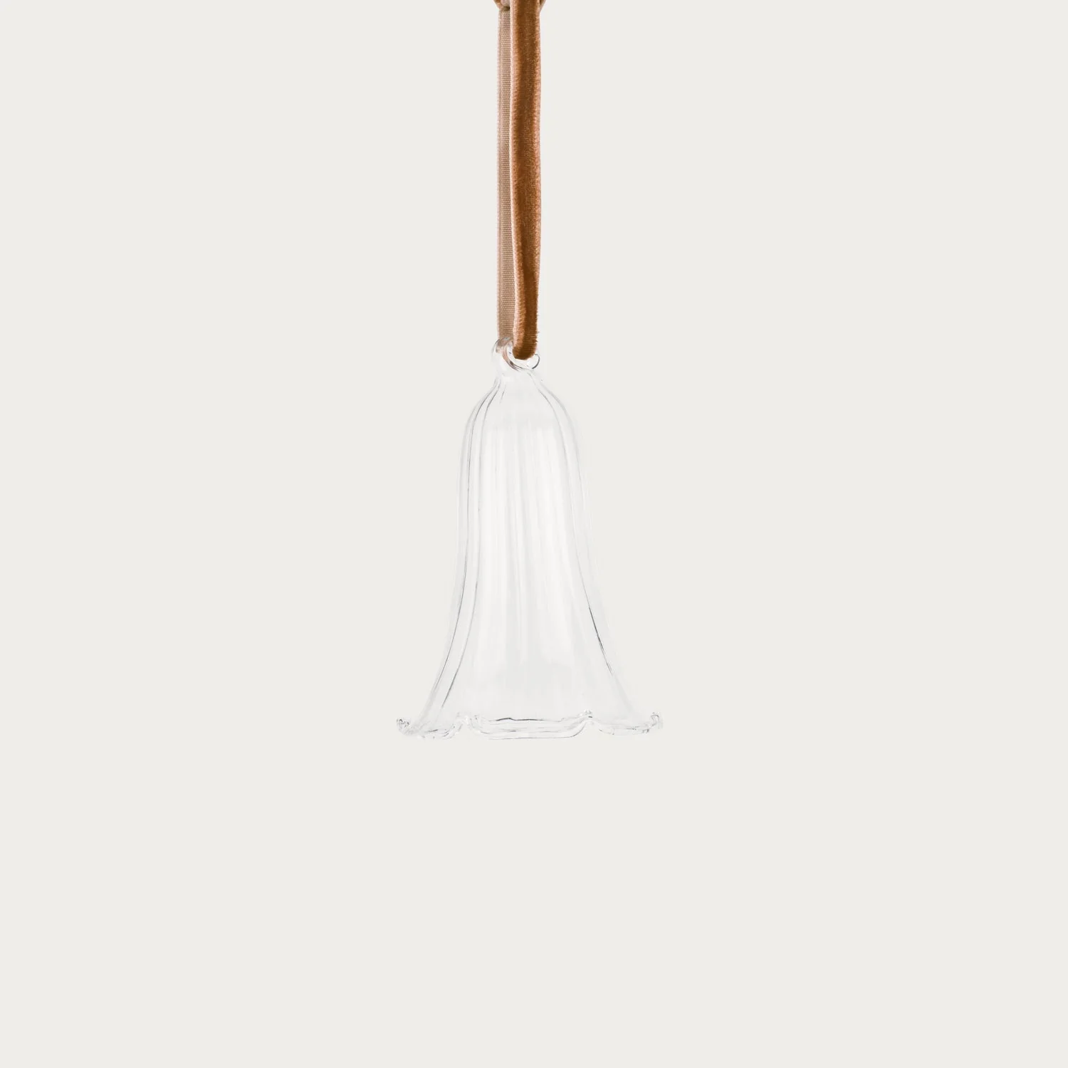 Amara Glass Bell Hanging Decoration, Taupe - Image 2