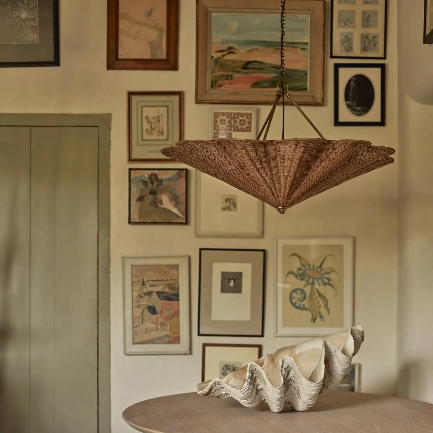 Athena Rattan Pendant Uplighter - Image 2