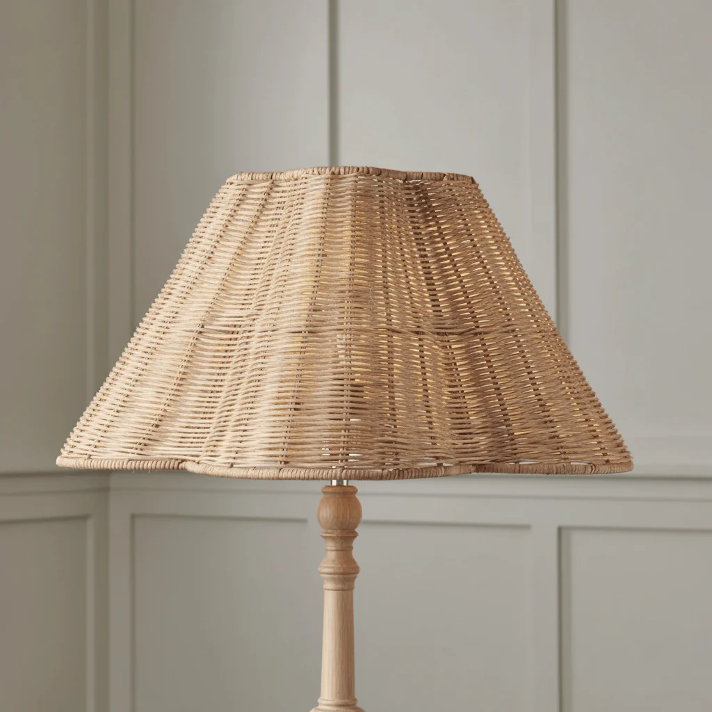 Athena Rattan Scallop Tapered Lampshade - Image 2