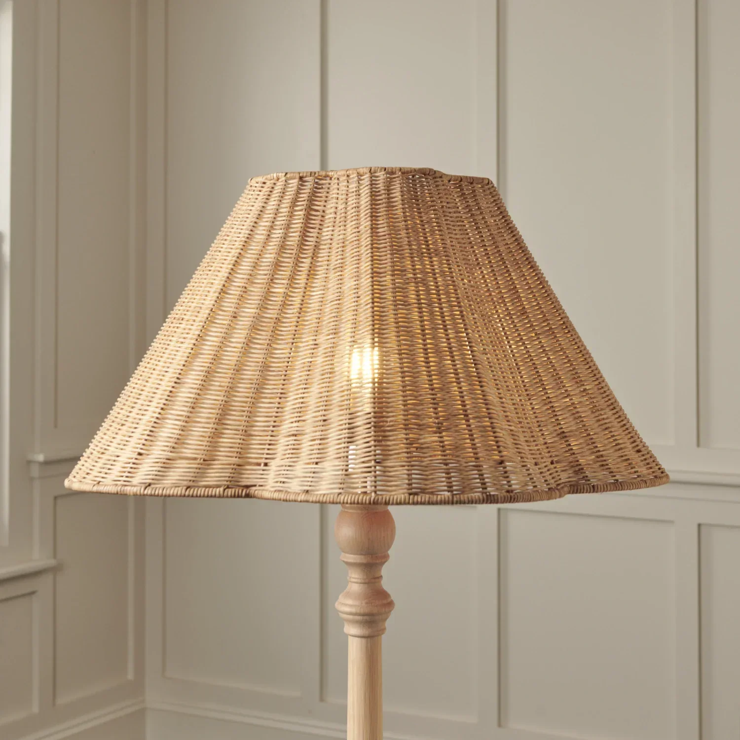 Athena Rattan Scallop Tapered Lampshade - Image 5