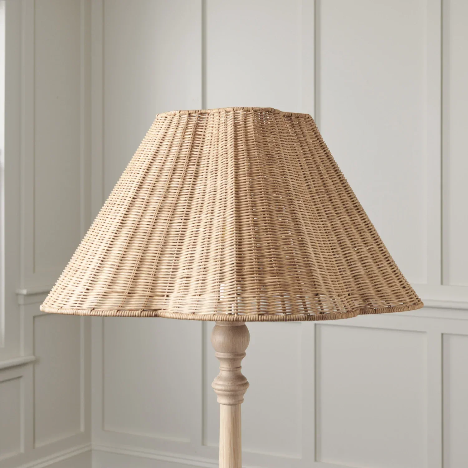 Athena Rattan Scallop Tapered Lampshade - Image 6