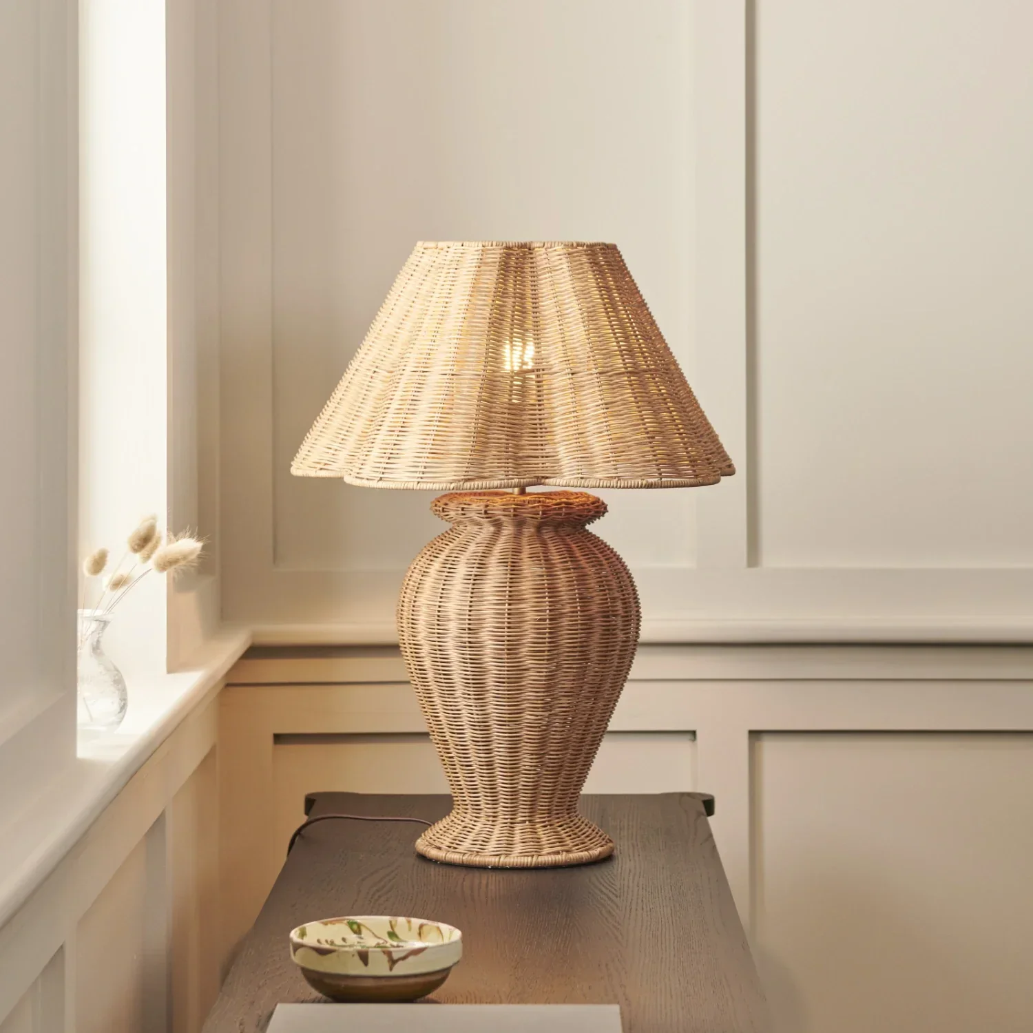 Athena Medium Rattan Table Lamp
