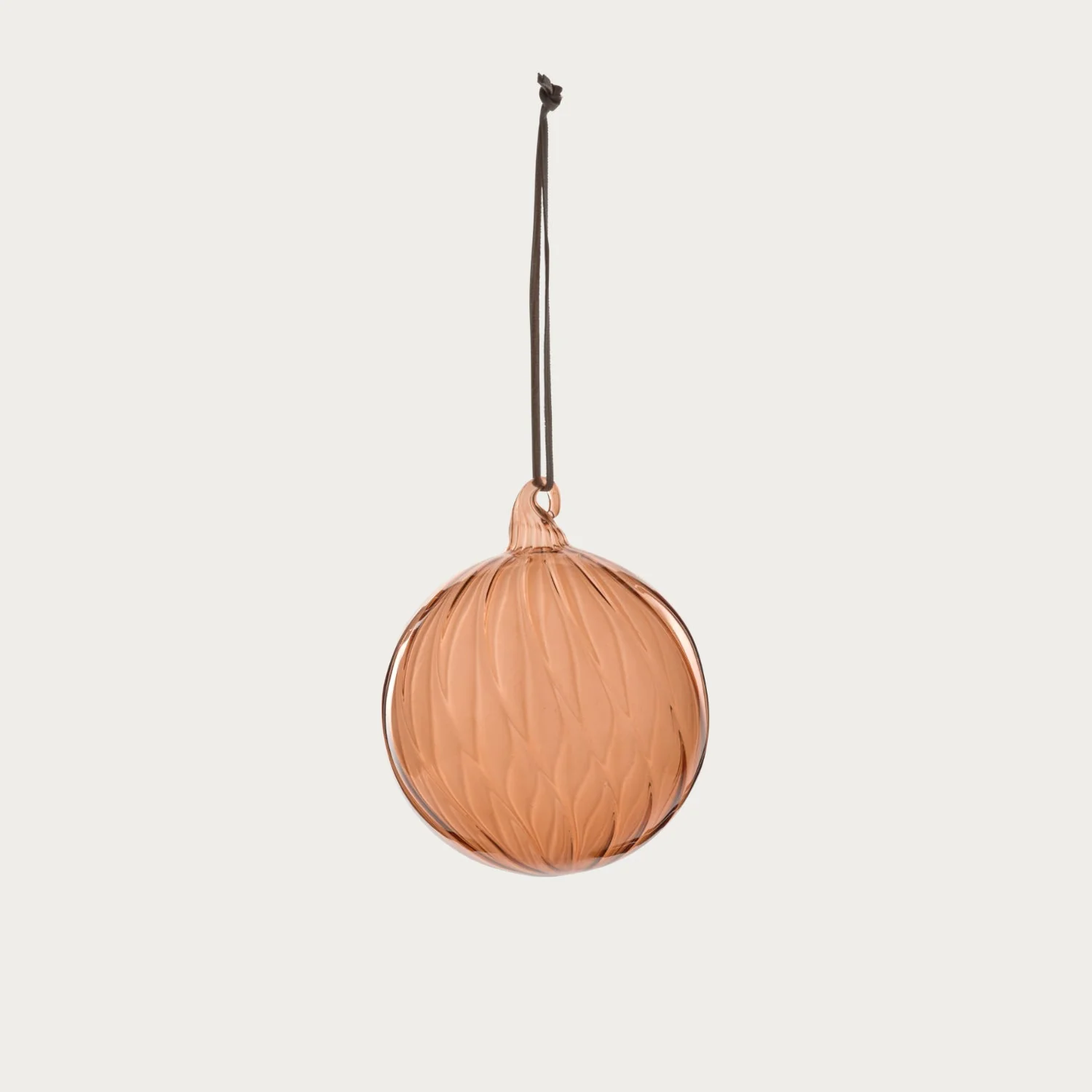 Avery Large Glass Bauble, Apricot - Set of 3 - Image 3