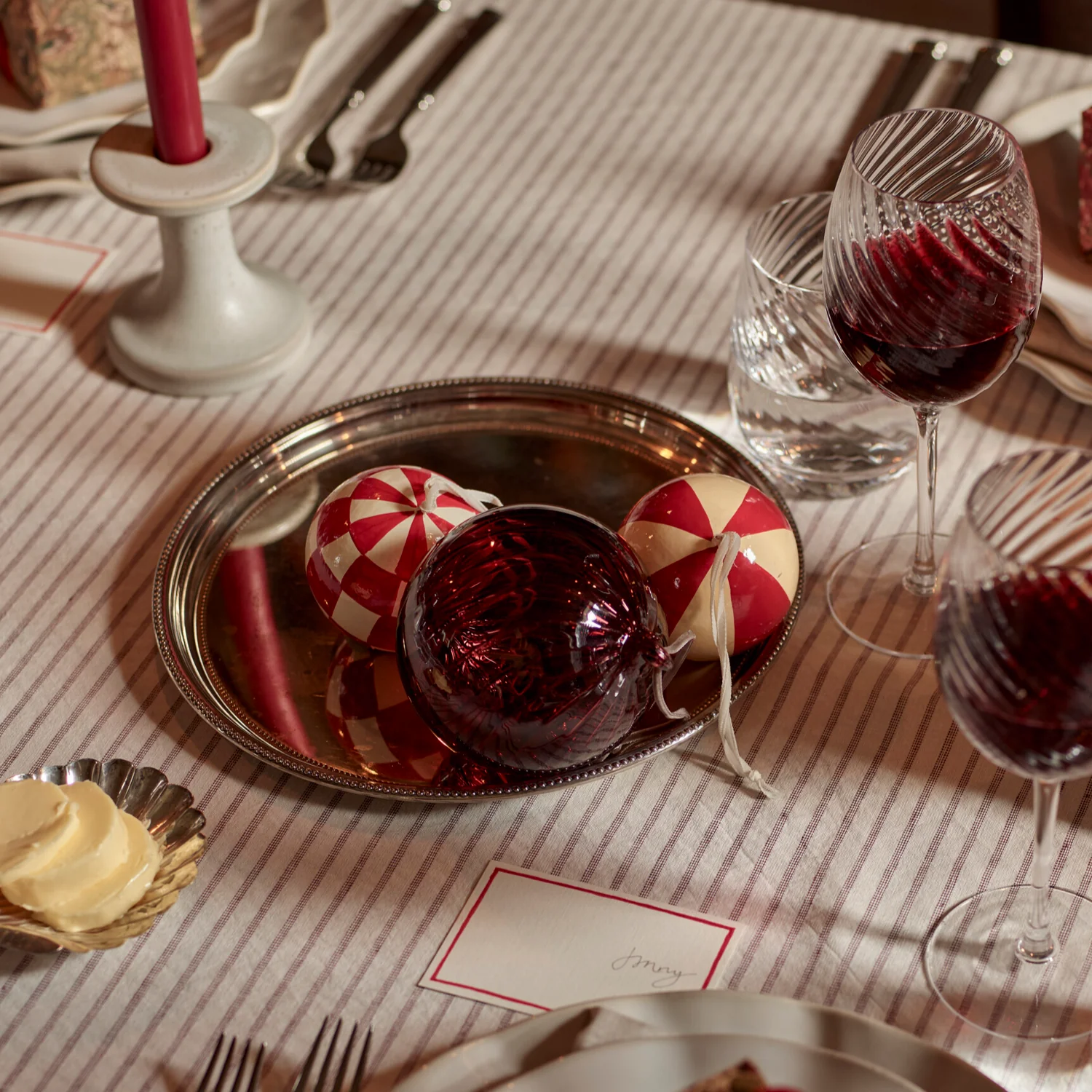 Avery Large Glass Bauble, Merlot - Set of 3 - Image 5