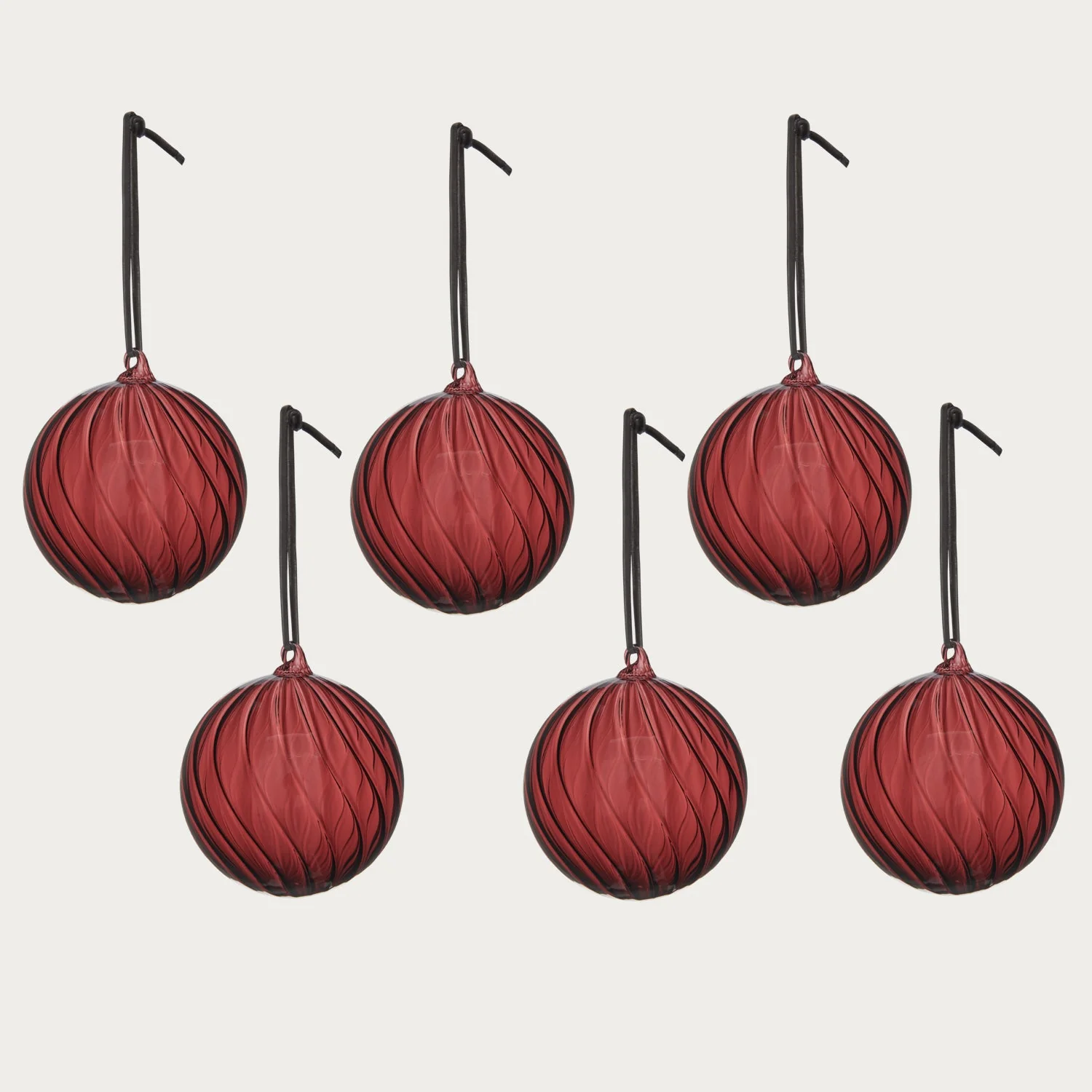 Avery Small Glass Bauble, Merlot - Set of 6 - Image 2