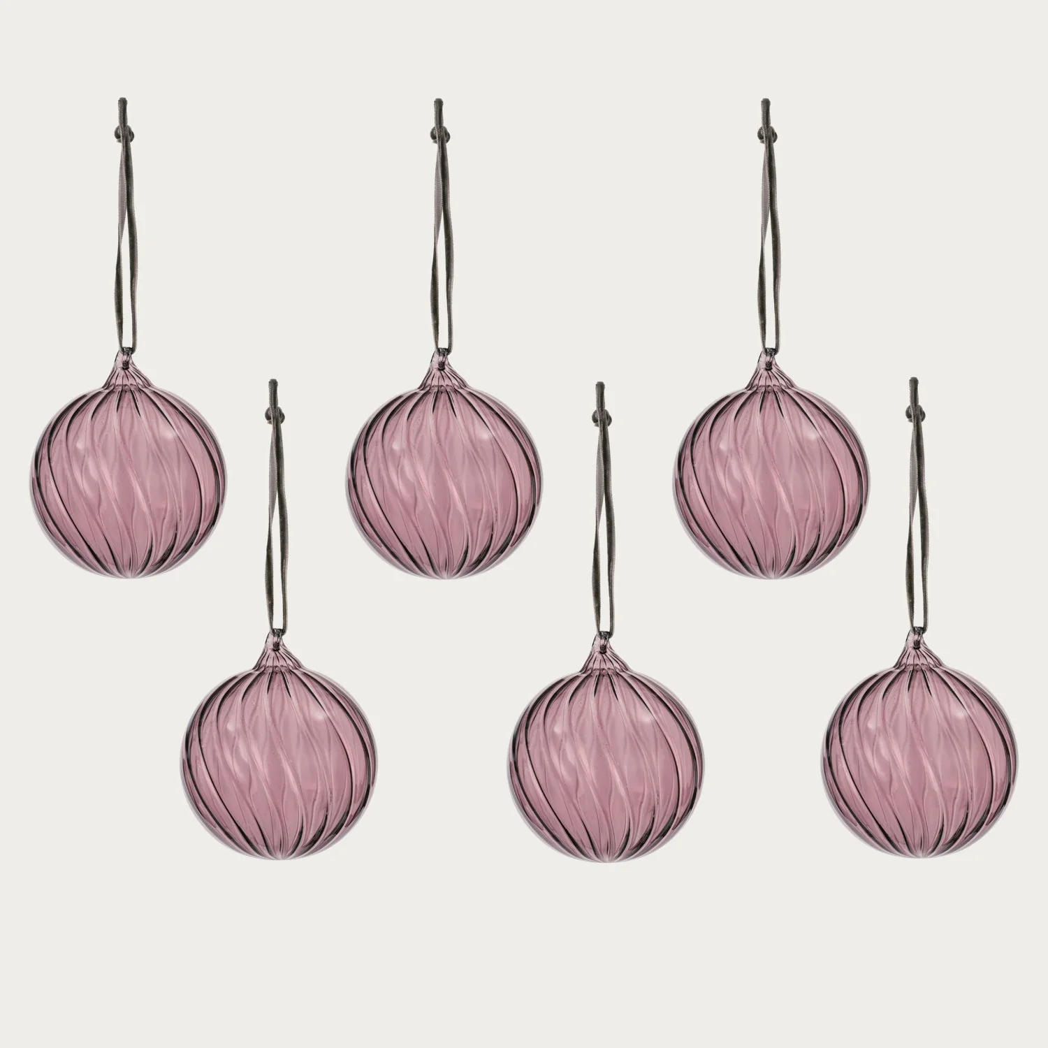 Avery Small Glass Bauble, Rose - Set of 6 - Image 2