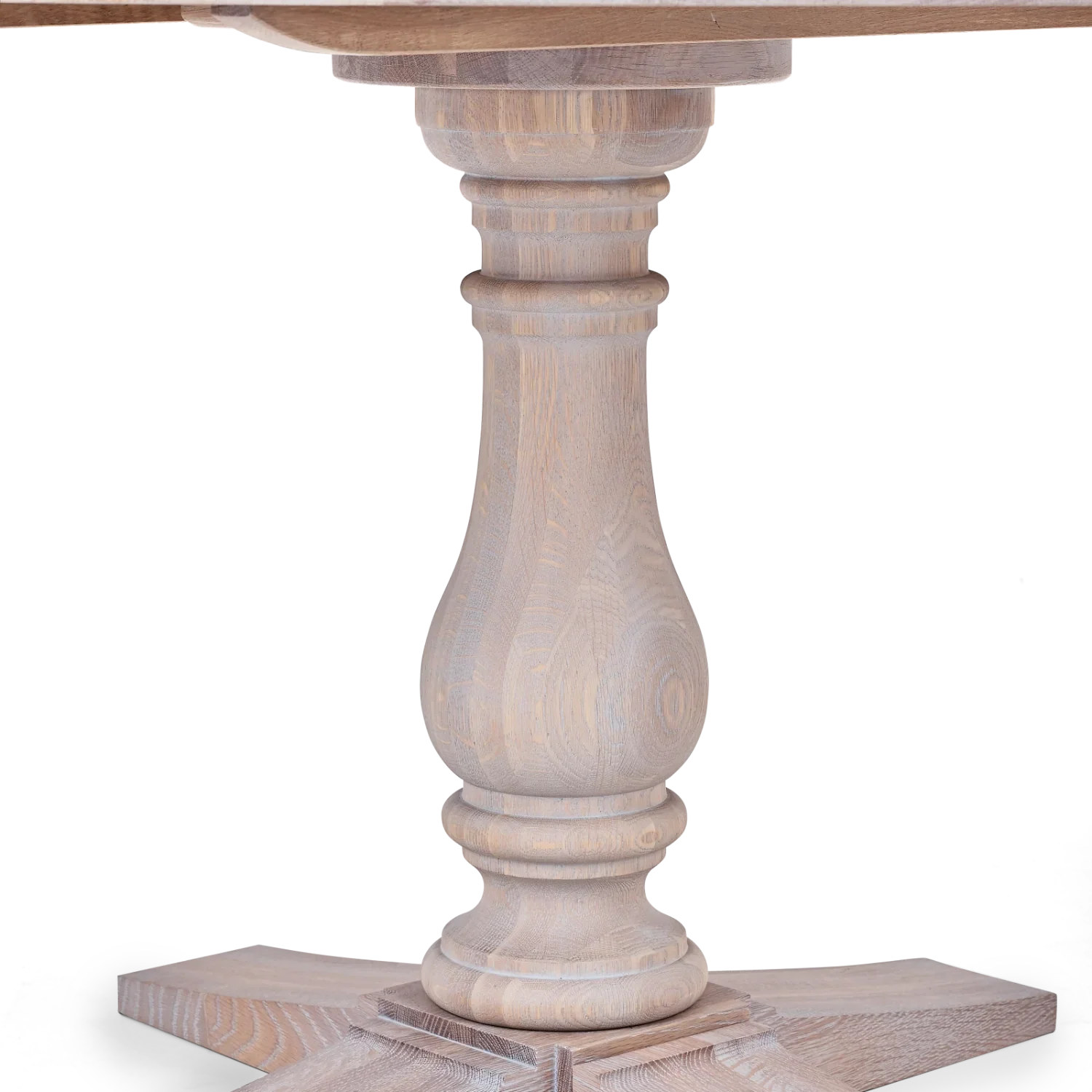 Balmoral 4 Seater Round Dining Table, Seasoned Oak - Image 3