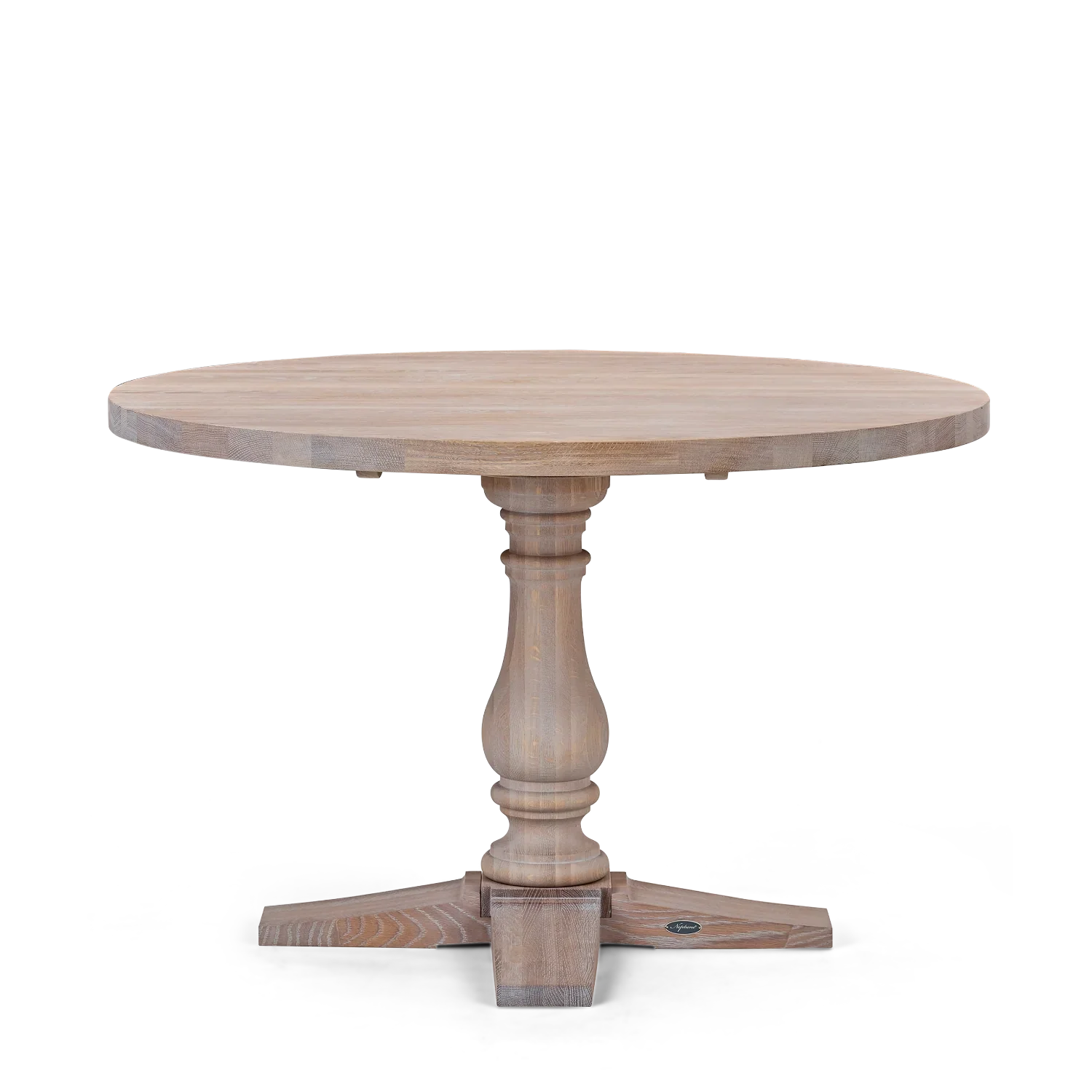 Balmoral 4 Seater Round Dining Table, Seasoned Oak - Image 4