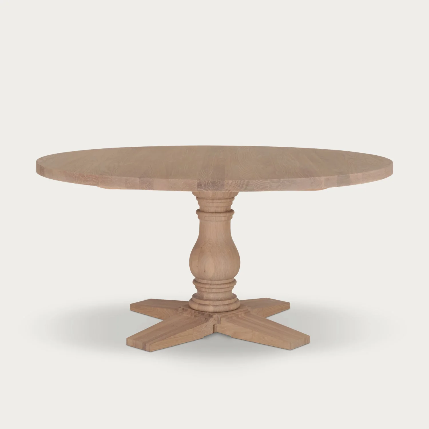 Balmoral 6 Seater Round Oak Dining Table - Image 4