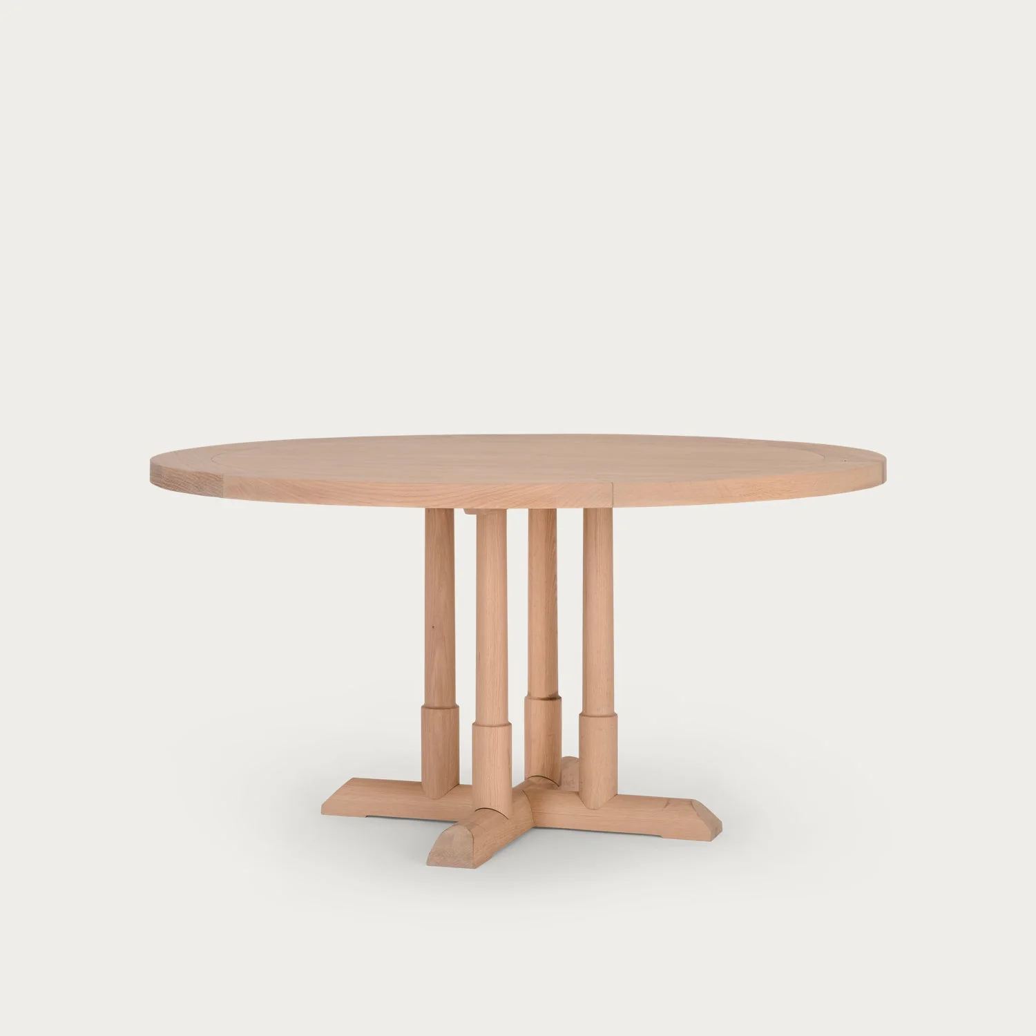 Battersea 6 Seater Round Oak Dining Table - Image 6