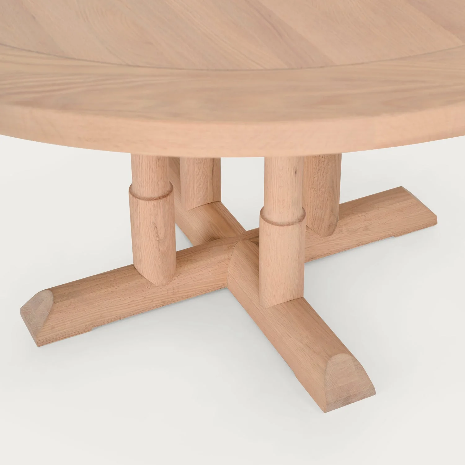 Battersea 6 Seater Round Oak Dining Table - Image 7