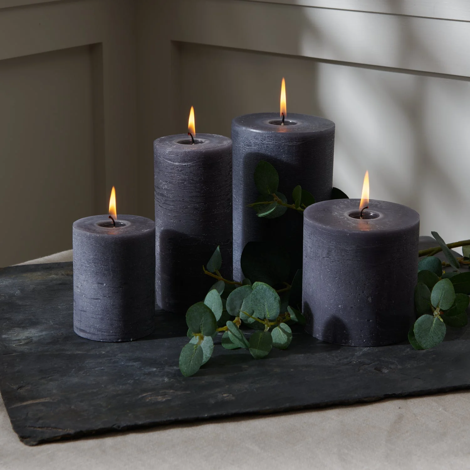 Blyton Pillar Candle, Charcoal - Image 4