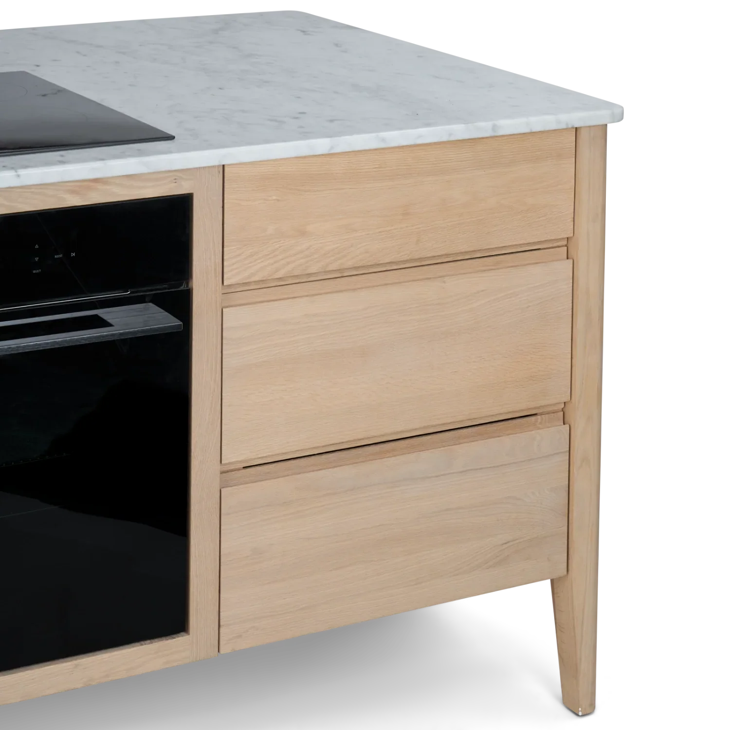 Borough Freestanding Oak Cooking Island with Marble Top - Image 10