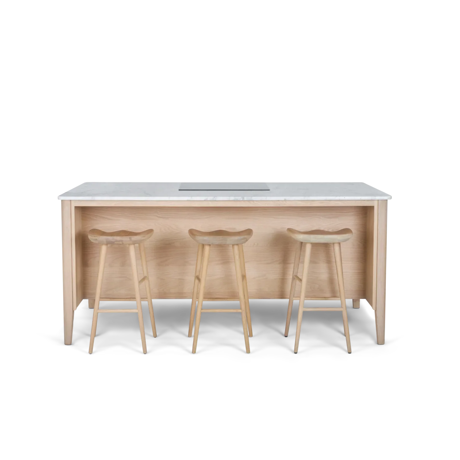 Borough Freestanding Oak Cooking Island with Marble Top - Image 18