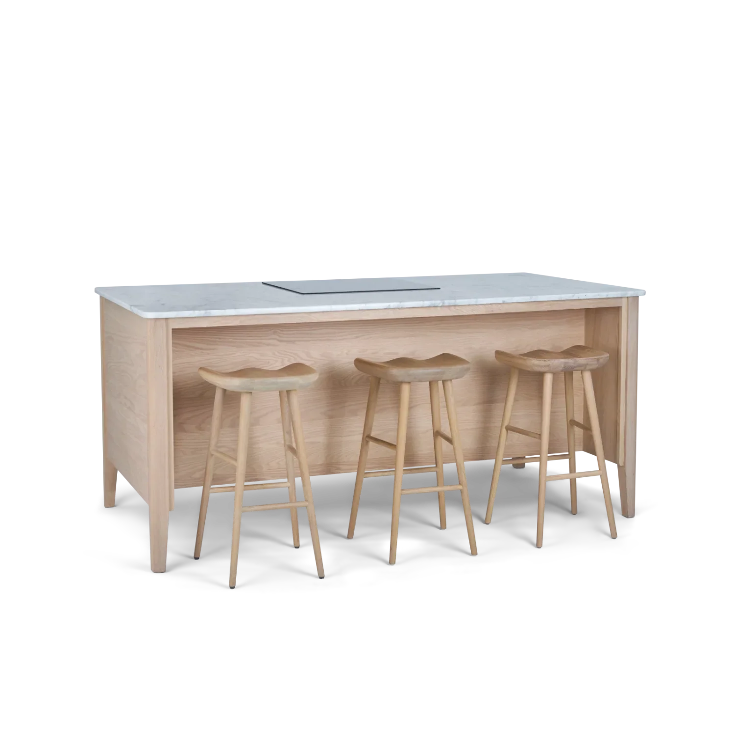 Borough Freestanding Oak Cooking Island with Marble Top - Image 19
