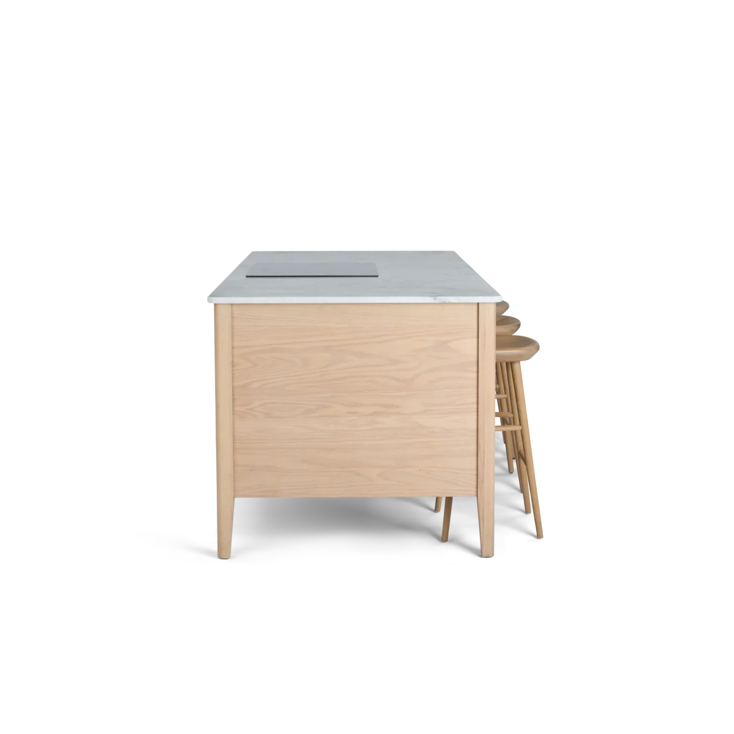 Borough Freestanding Oak Cooking Island with Marble Top - Image 20