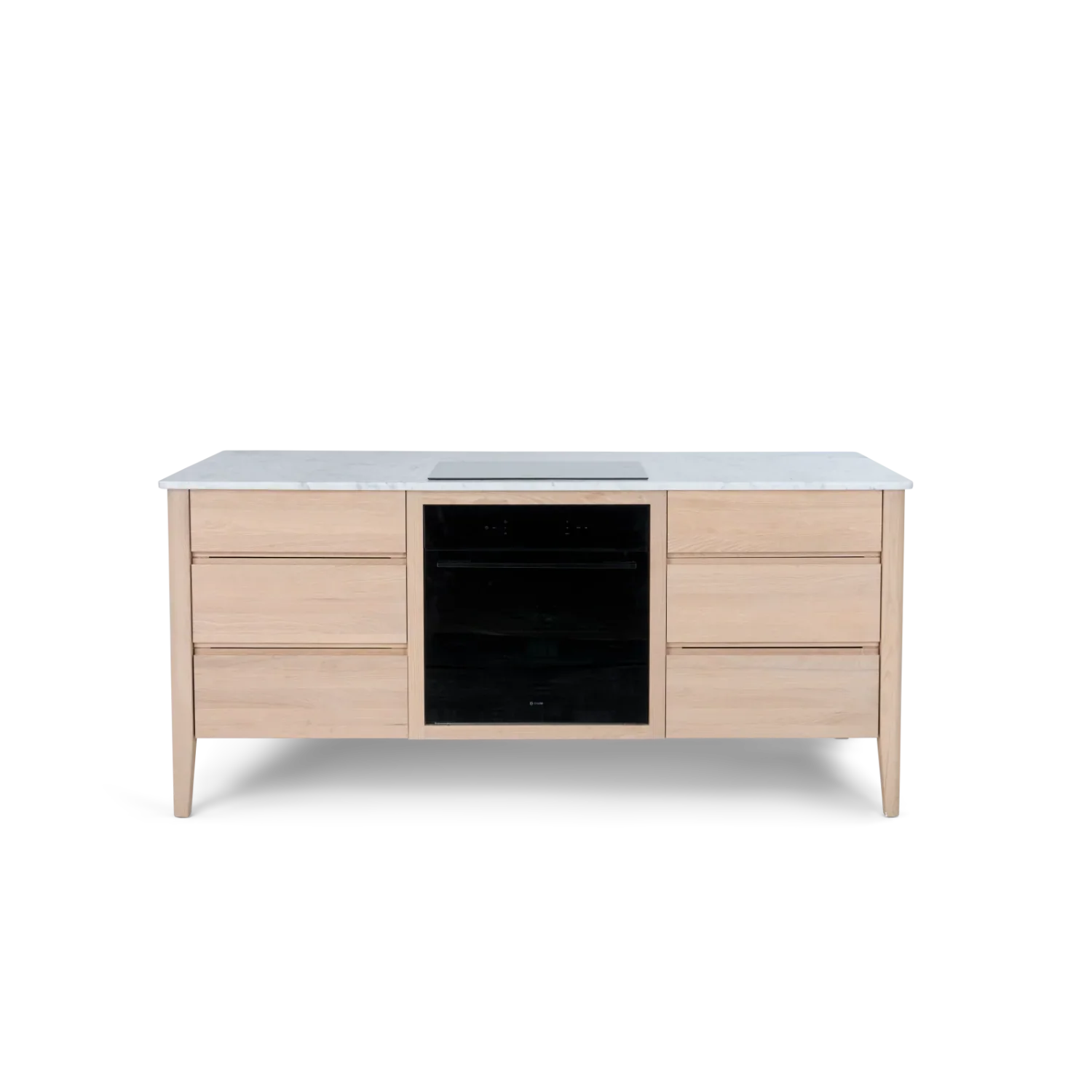 Borough Freestanding Oak Cooking Island with Marble Top - Image 8