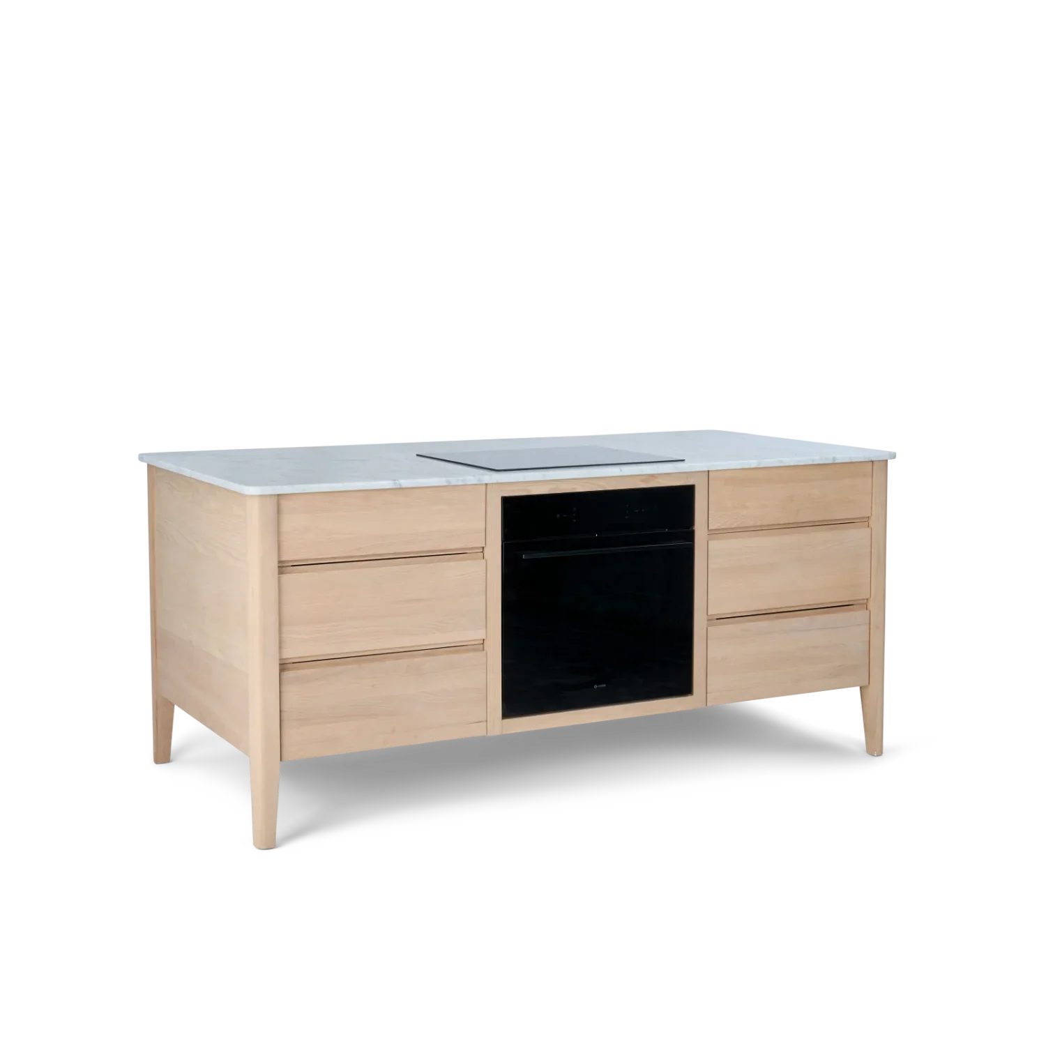 Borough Freestanding Oak Cooking Island with Marble Top - Image 9