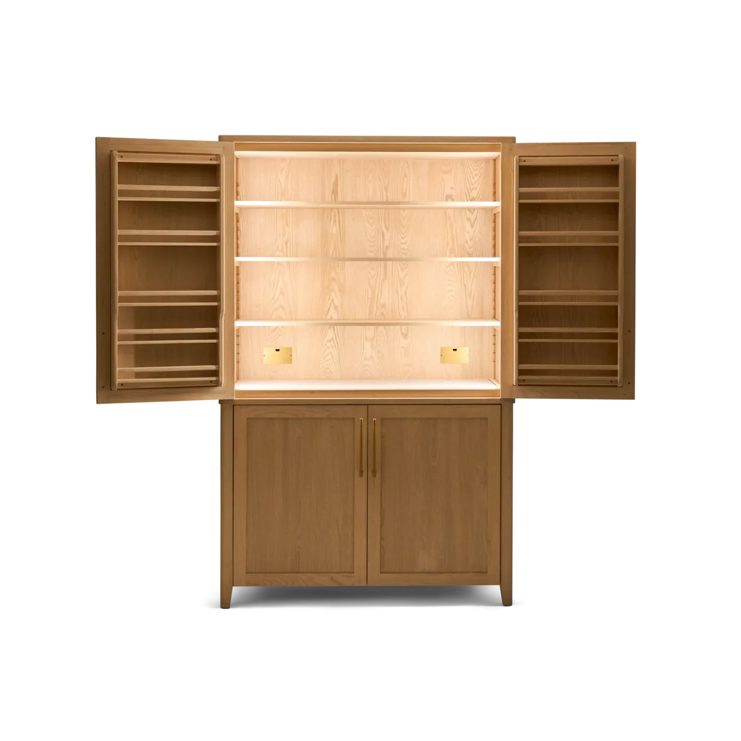 Borough Freestanding Oak Double Kitchen Larder with Marble insert - Image 14