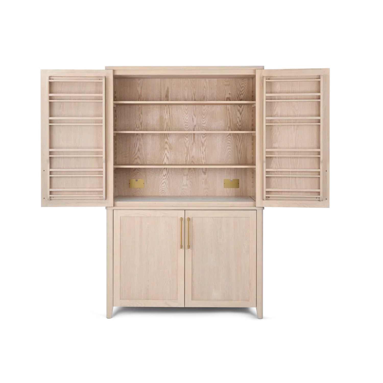 Borough Freestanding Oak Double Kitchen Larder with Marble insert - Image 17