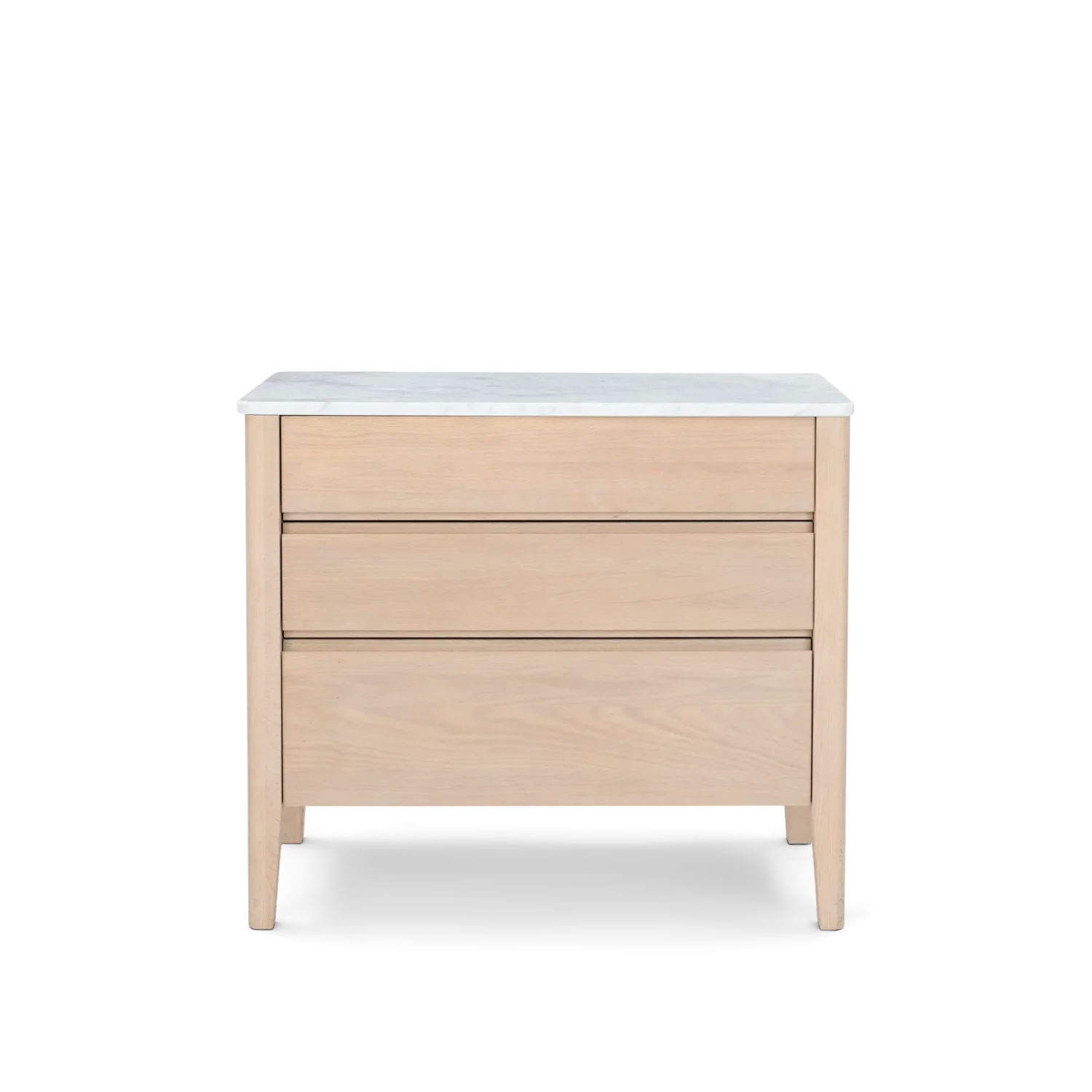 Borough Freestanding Oak Pan Drawer with Marble Top - Image 5