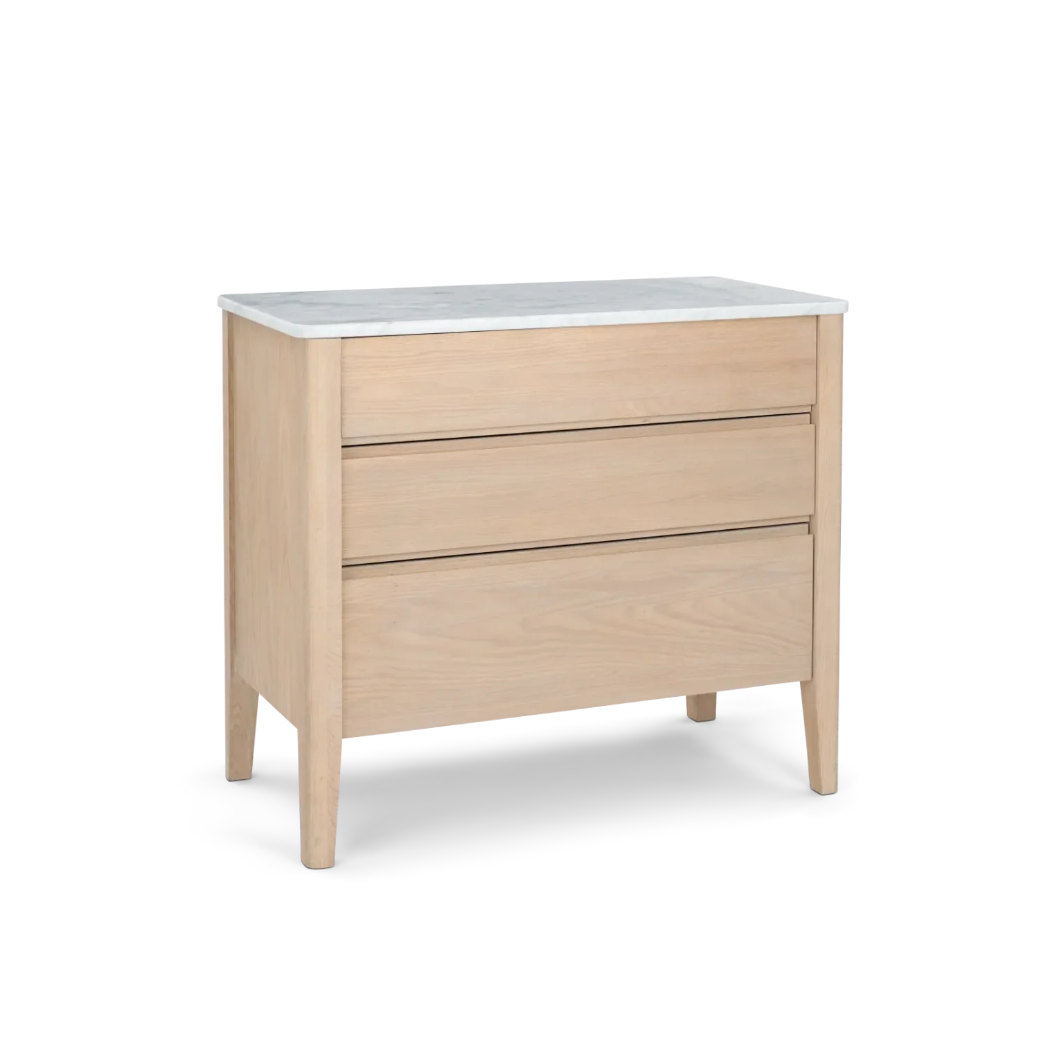 Borough Freestanding Oak Pan Drawer with Marble Top - Image 6