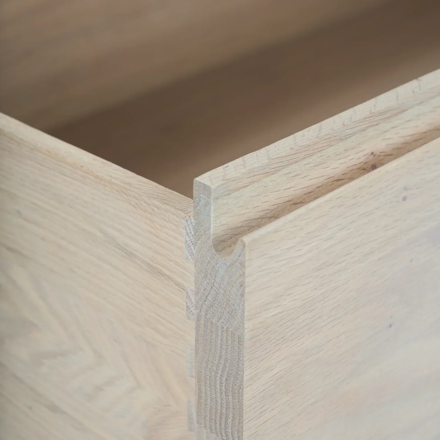 Borough Freestanding Oak Pan Drawer with Marble Top - Image 8