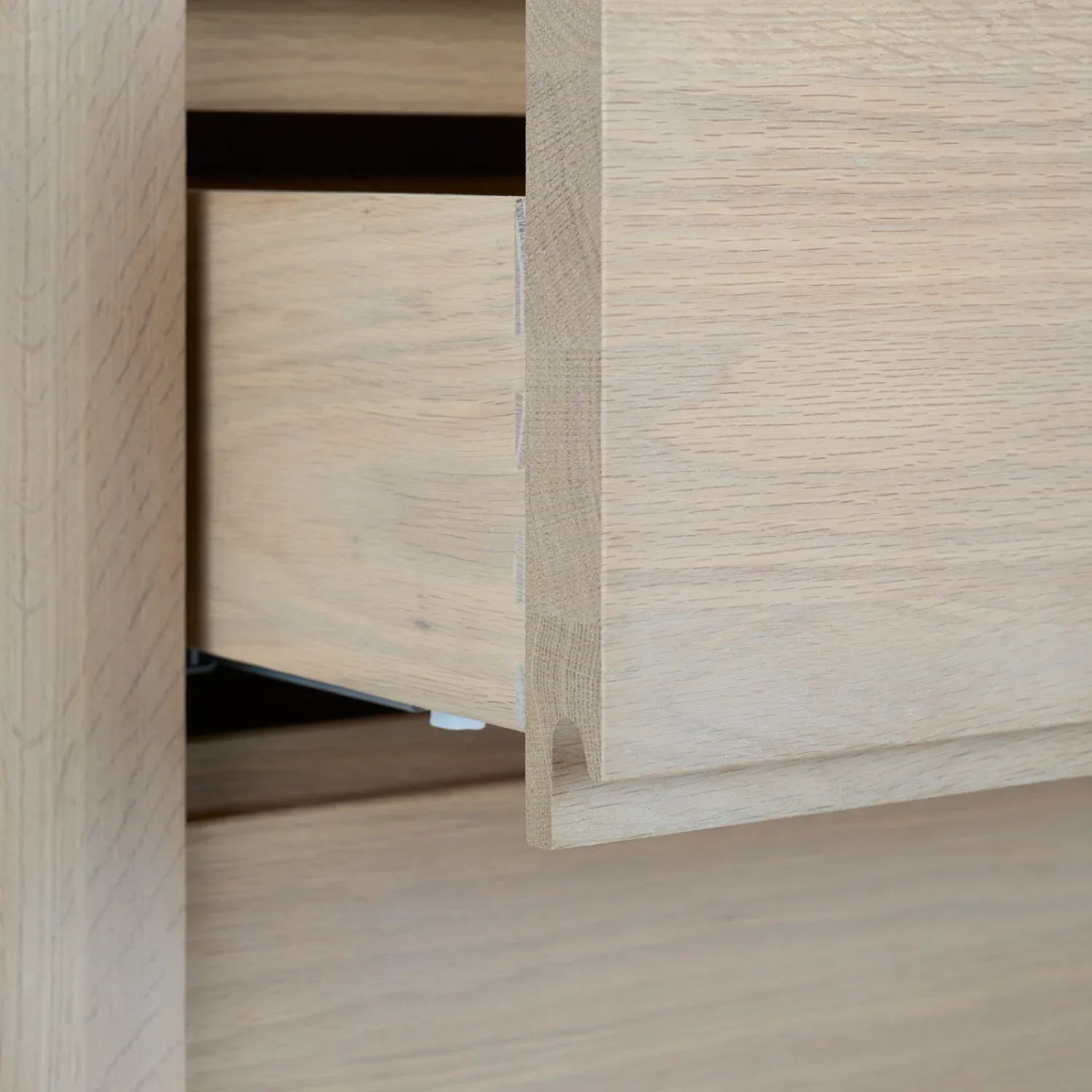 Borough Freestanding Oak Pan Drawer with Marble Top - Image 9