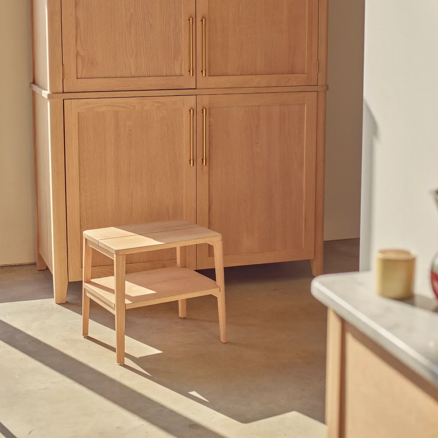 Borough Oak Folding Step Stool