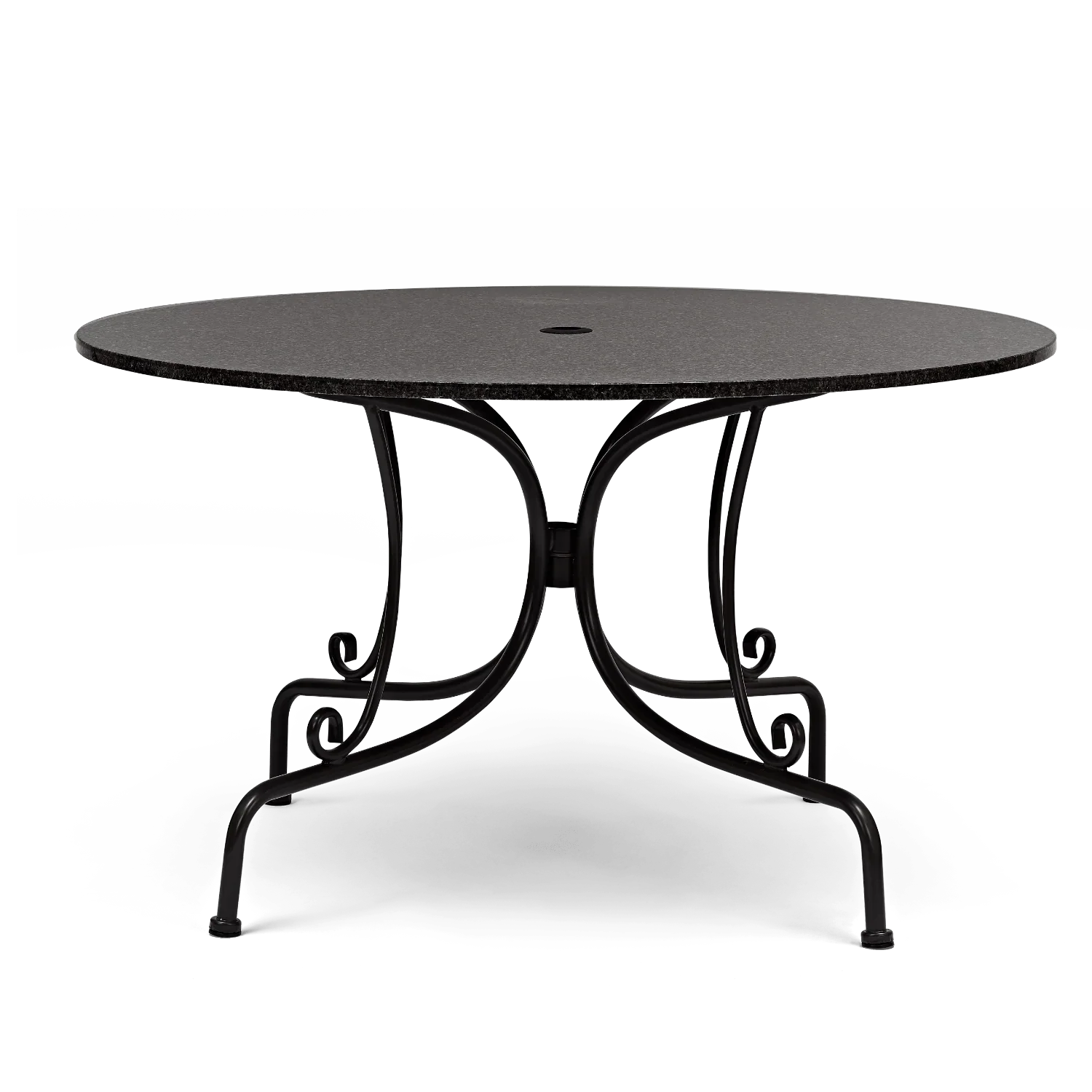 Boscombe 6 Seater Round Metal Garden Dining Set with Granite Top - Image 3