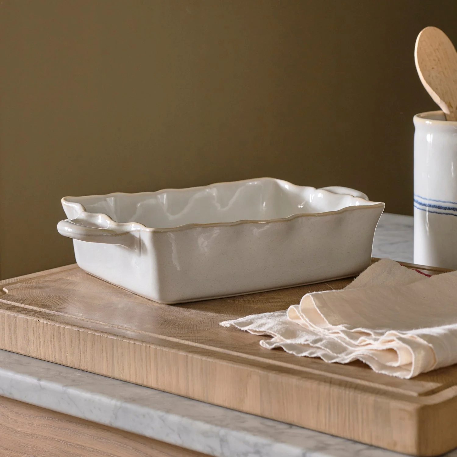Bramley Stoneware Baking Dish, White - Image 5