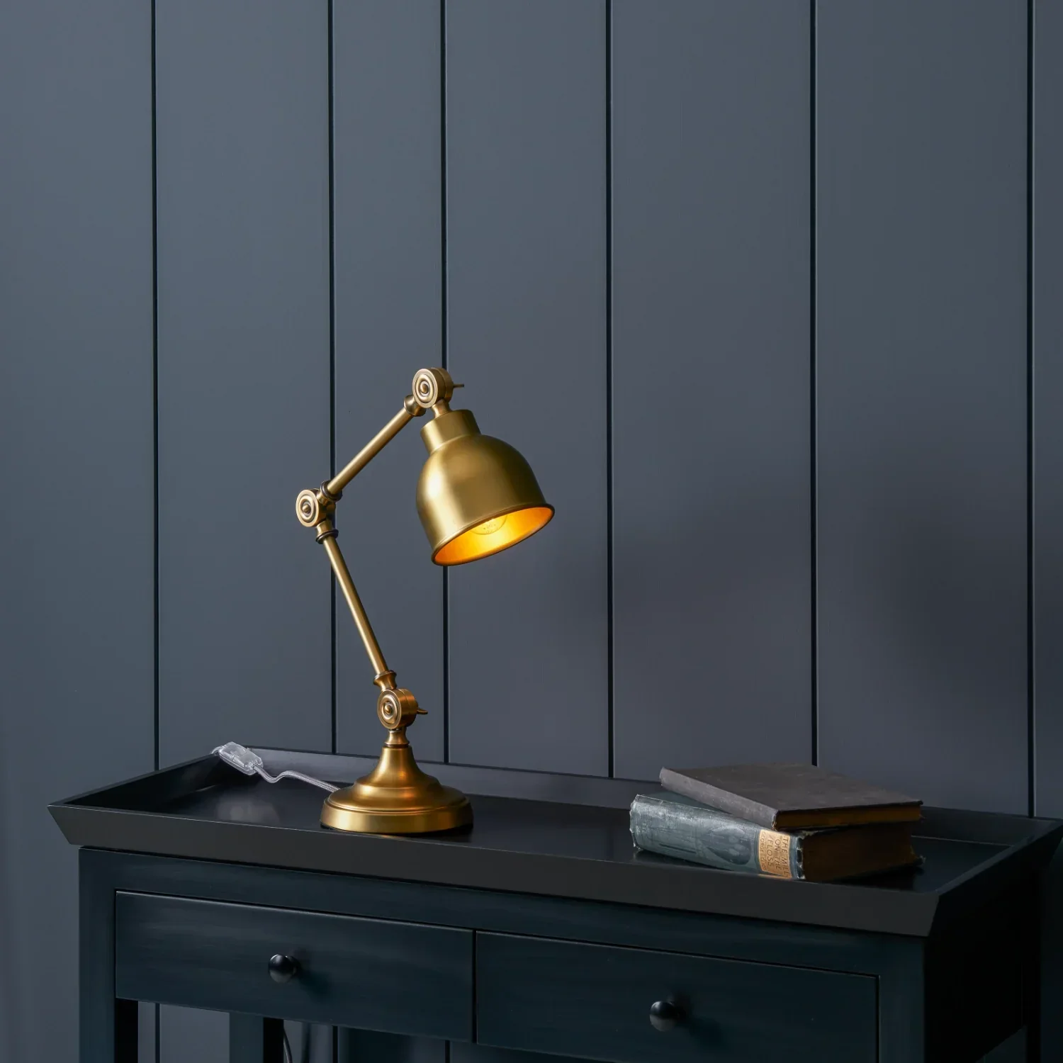 Brompton Desk Light, Brass