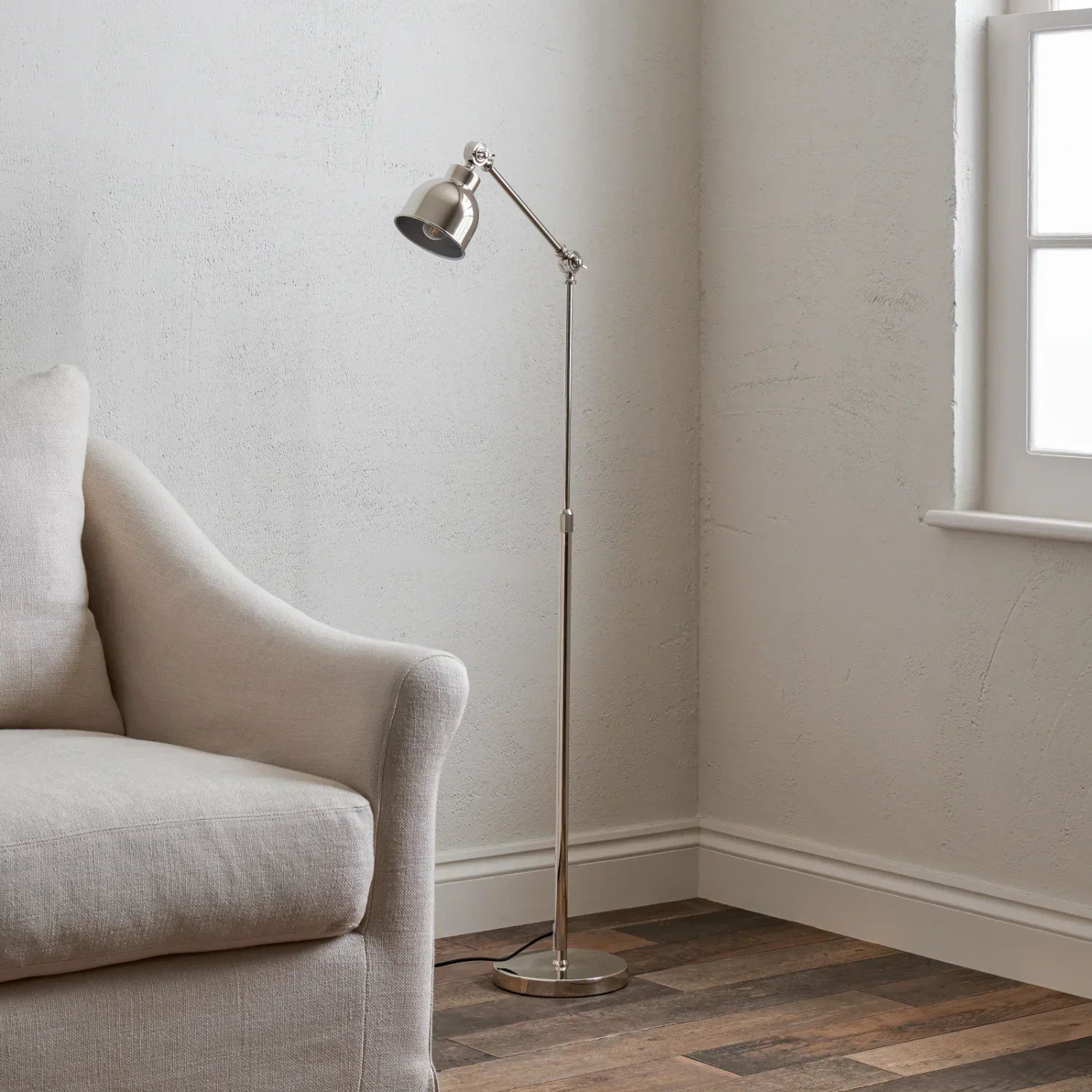 Brompton Nickel Reading Floor Lamp - Image 2
