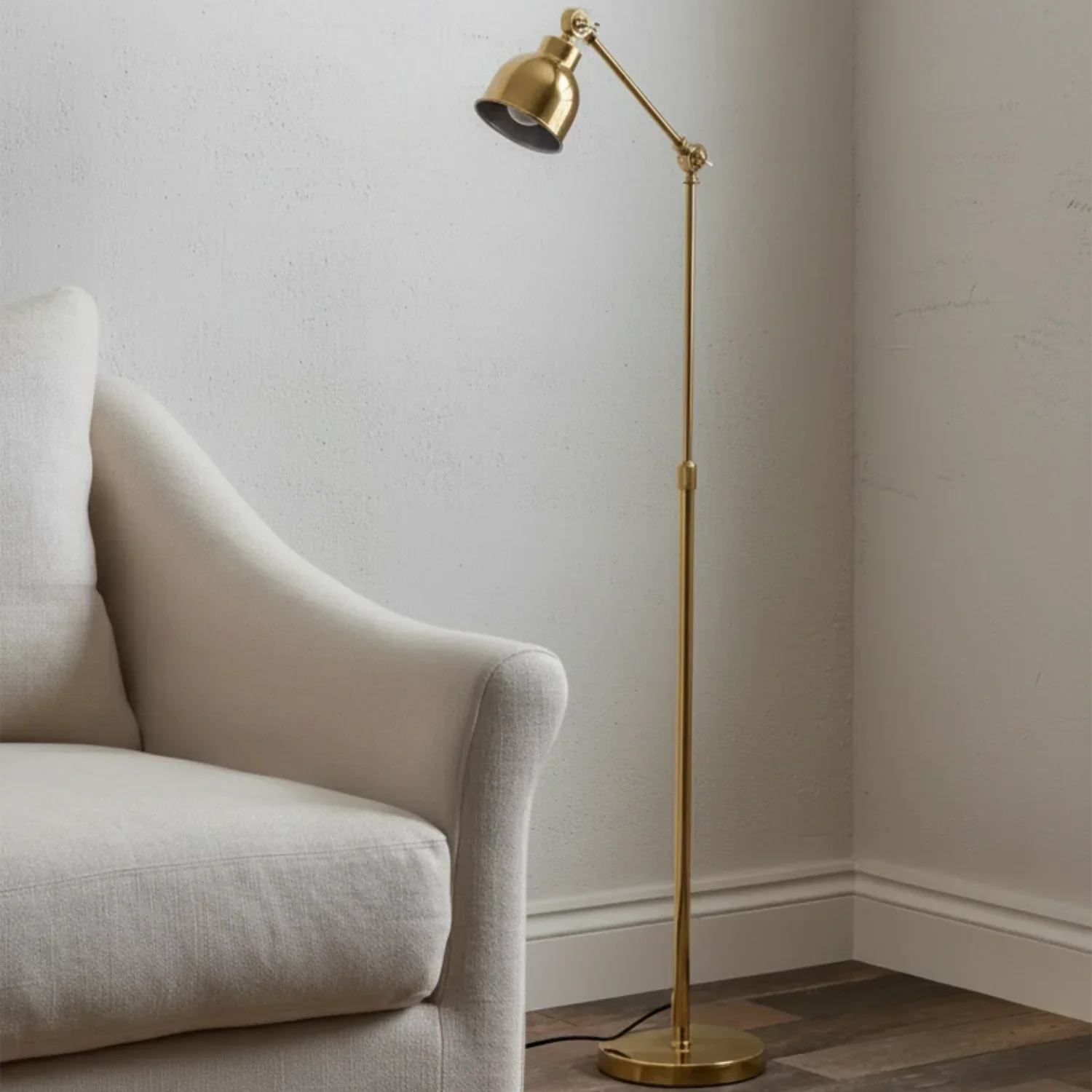 Brompton Antique Brass Reading Floor Lamp - Image 2