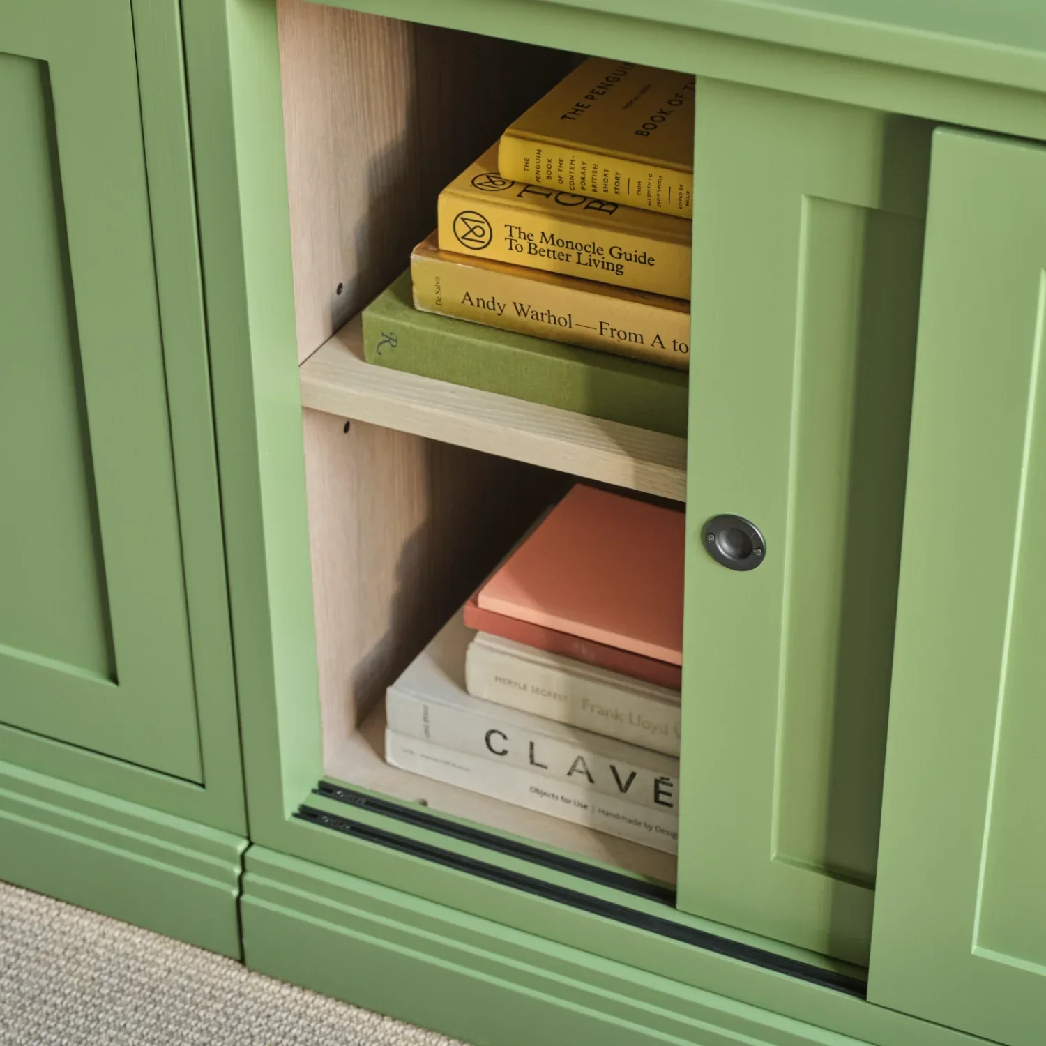 Chawton Double Bookcase with Sliding Doors, Painted - Image 3