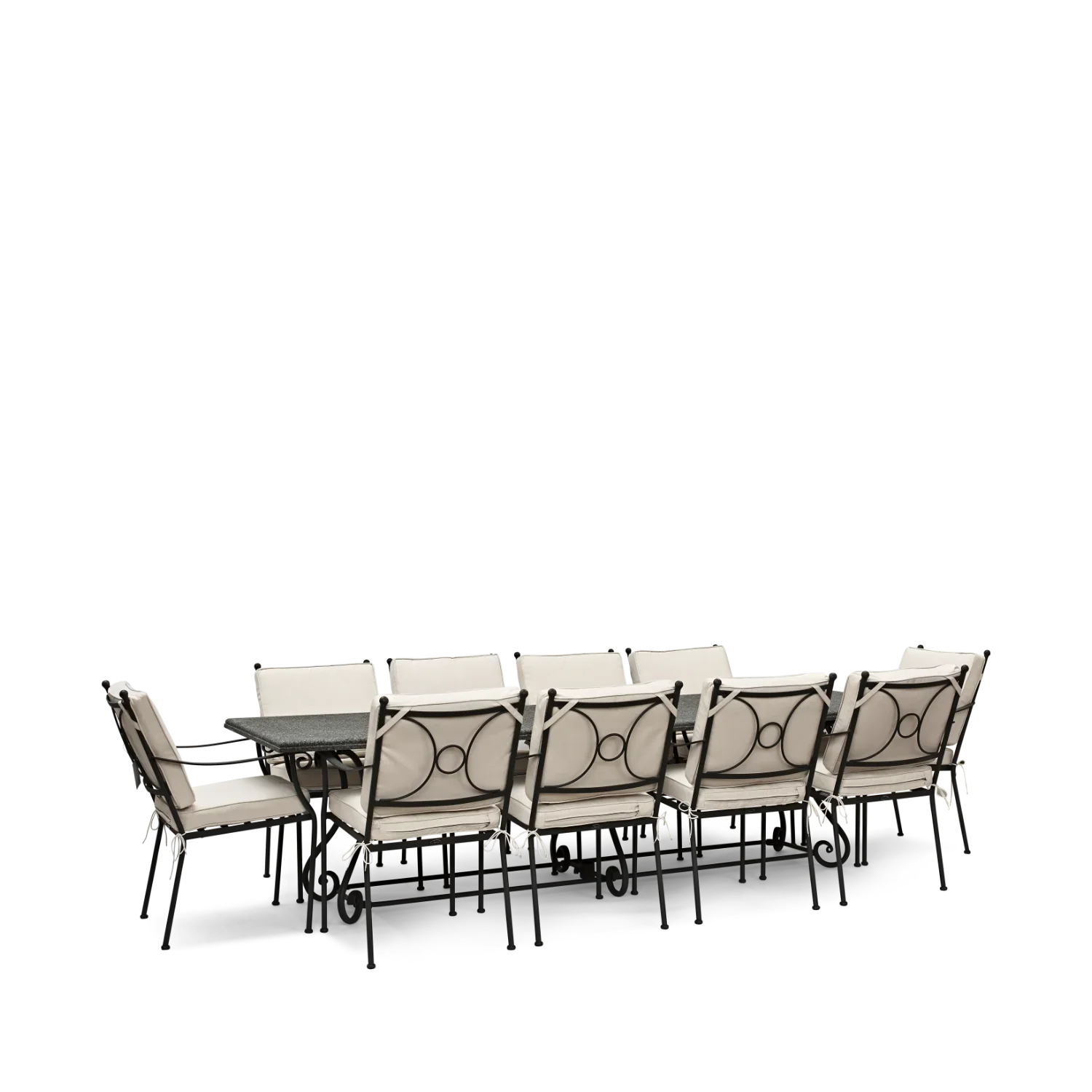 Cheltenham 10 Seater Metal Garden Dining Set with Granite Top, Natural - Image 3