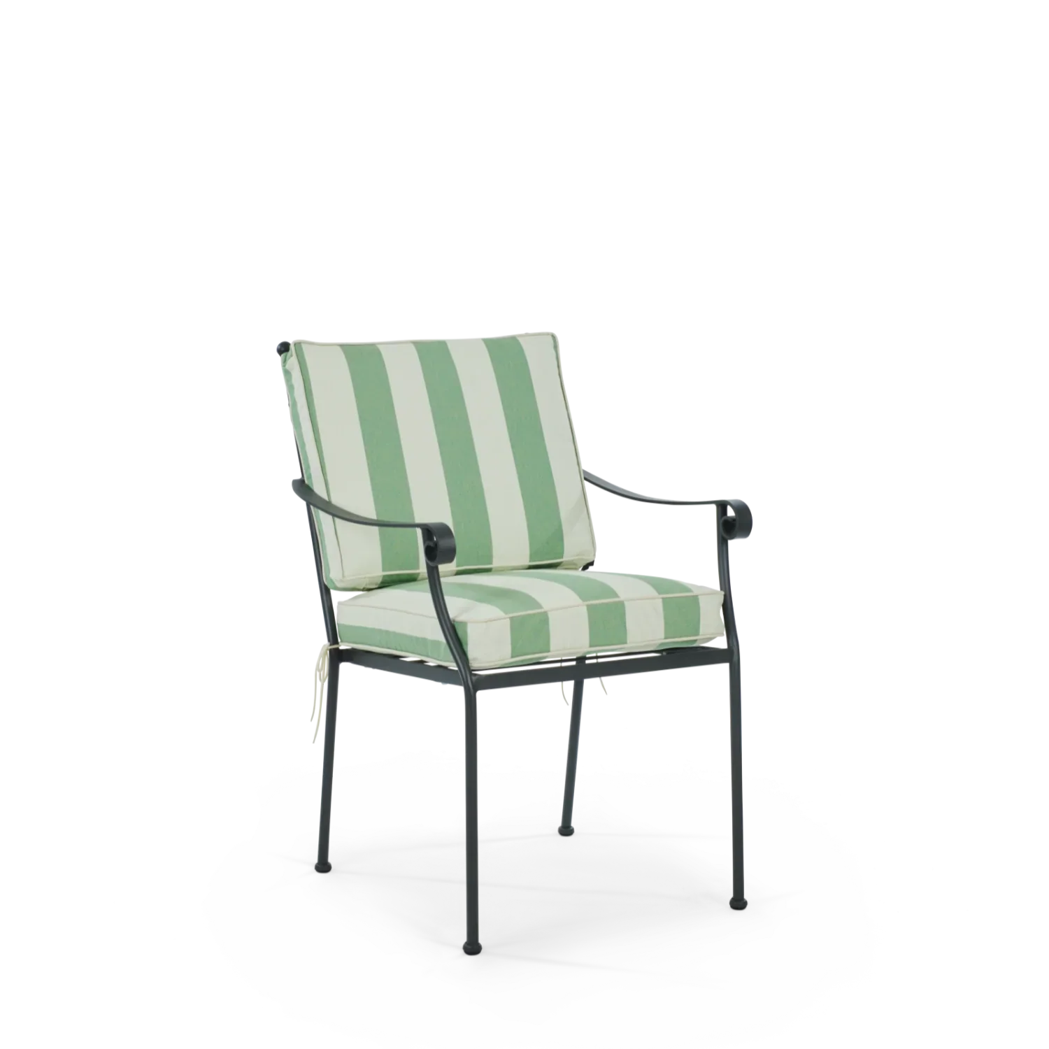 Cheltenham 10 Seater Metal Garden Dining Set with Granite Top, Green Stripe - Image 8