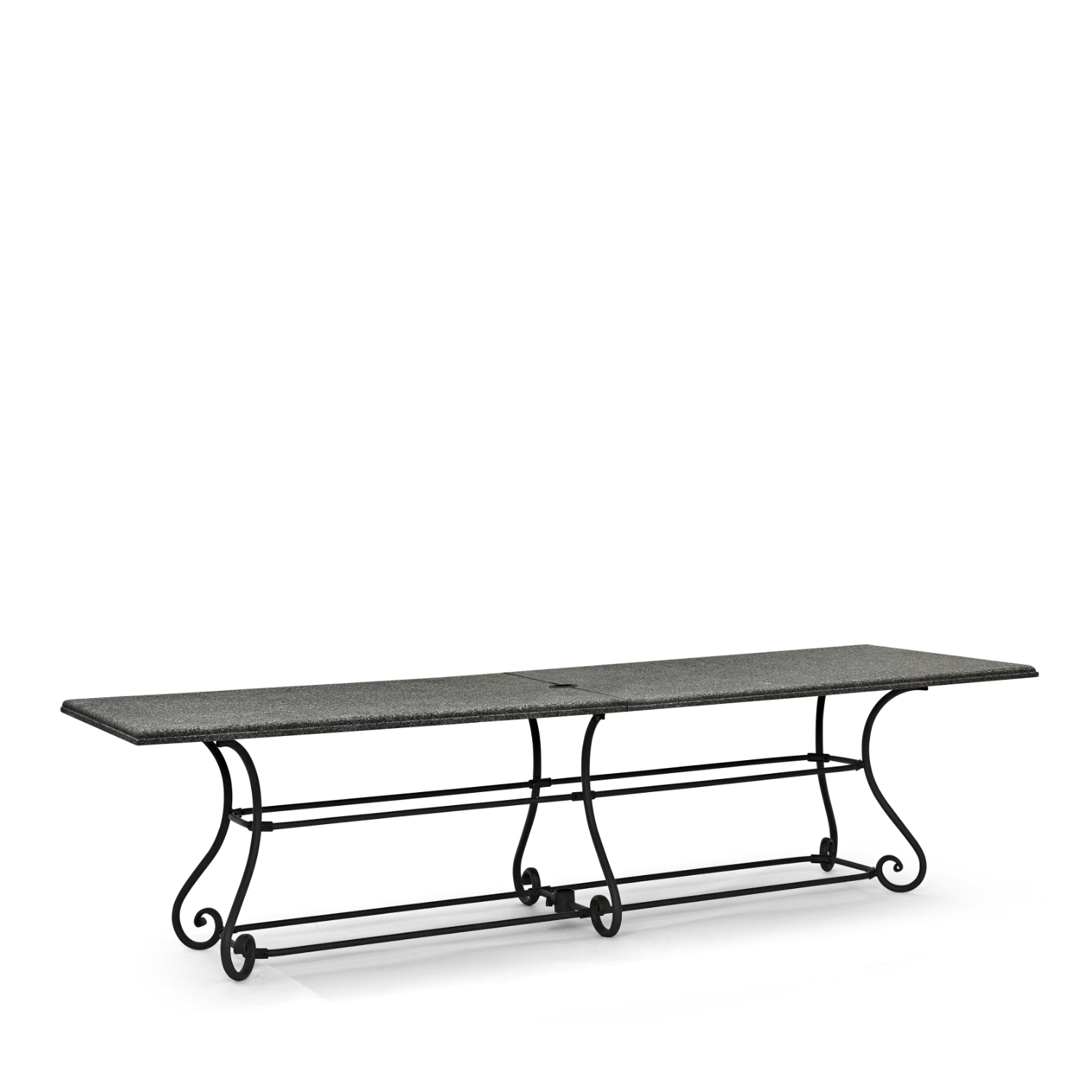 Cheltenham 10 Seater Metal Garden Dining Set with Granite Top, Green Stripe - Image 9