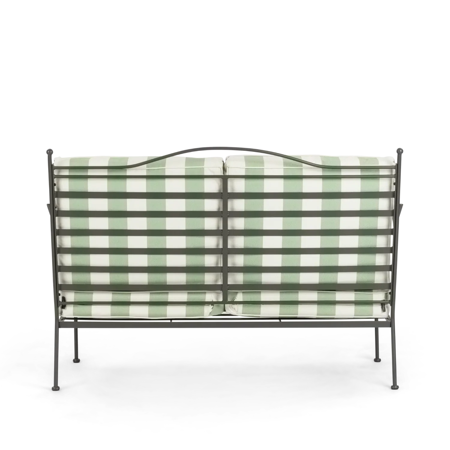 Cheltenham 2 Seater Metal Garden Sofa, Green Stripe - Image 10