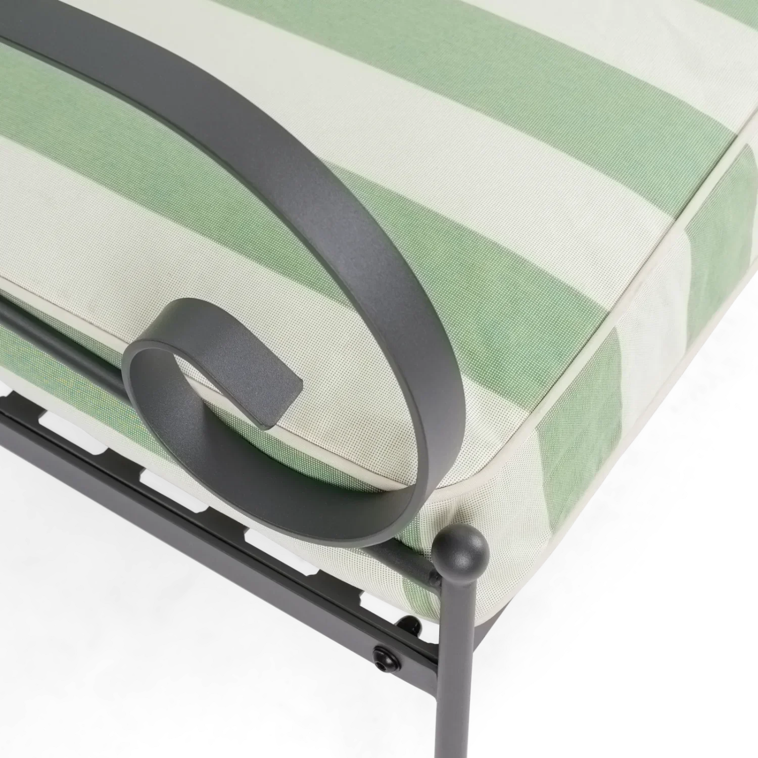 Cheltenham 2 Seater Metal Garden Sofa, Green Stripe - Image 8