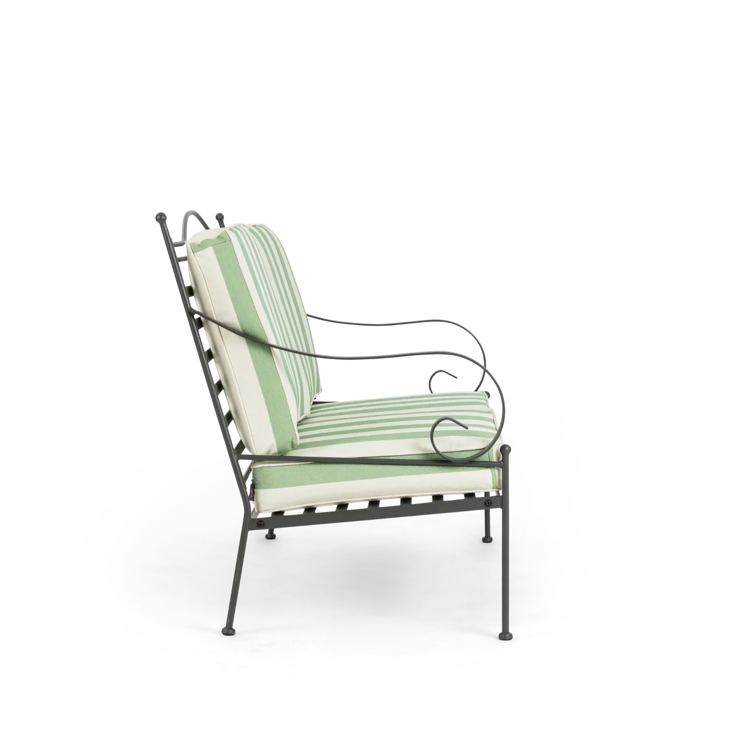 Cheltenham 2 Seater Metal Garden Sofa, Green Stripe - Image 9