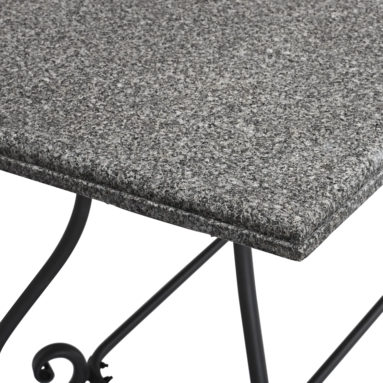 Cheltenham 6 Seater Metal Garden Dining Table with Granite Top - Image 4