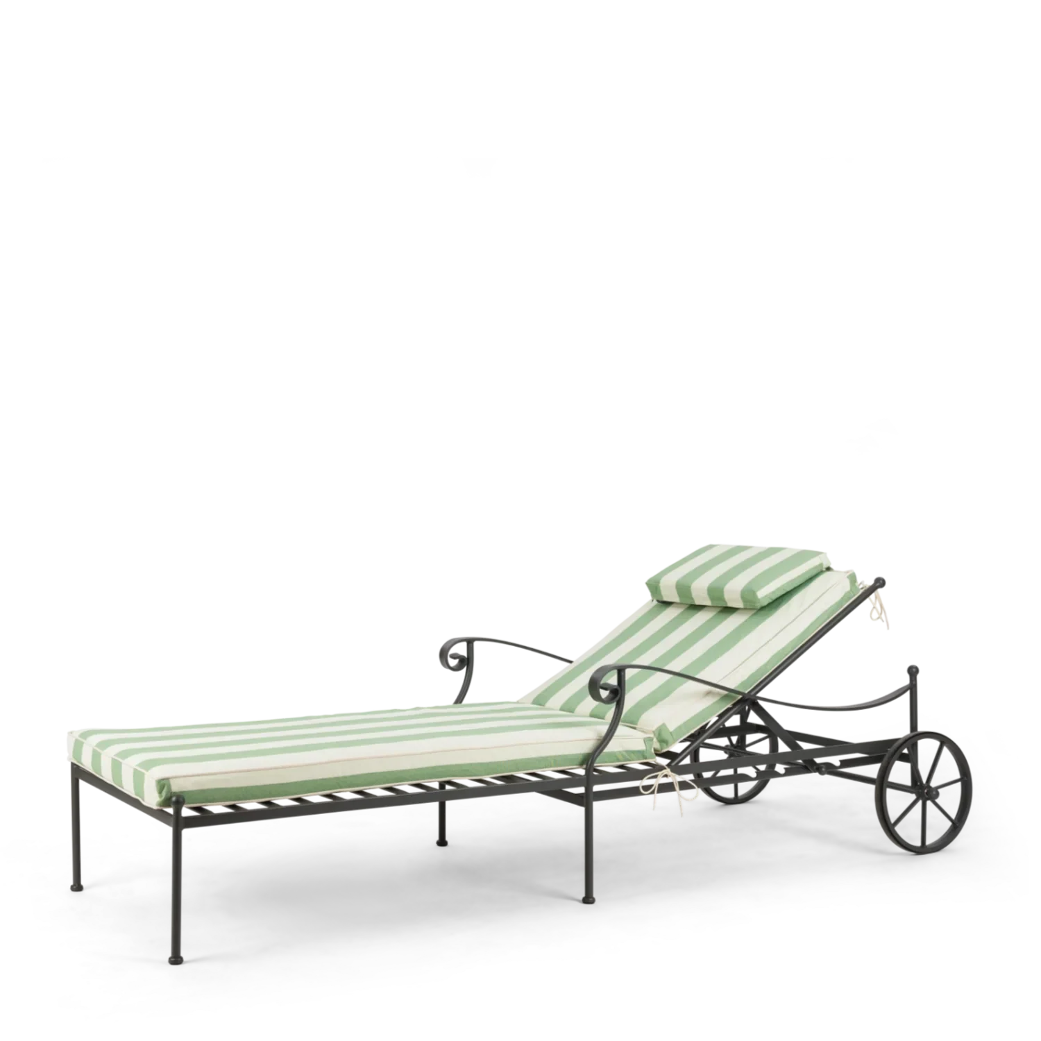 Cheltenham Metal Sun Lounger, Green Stripe - Image 6