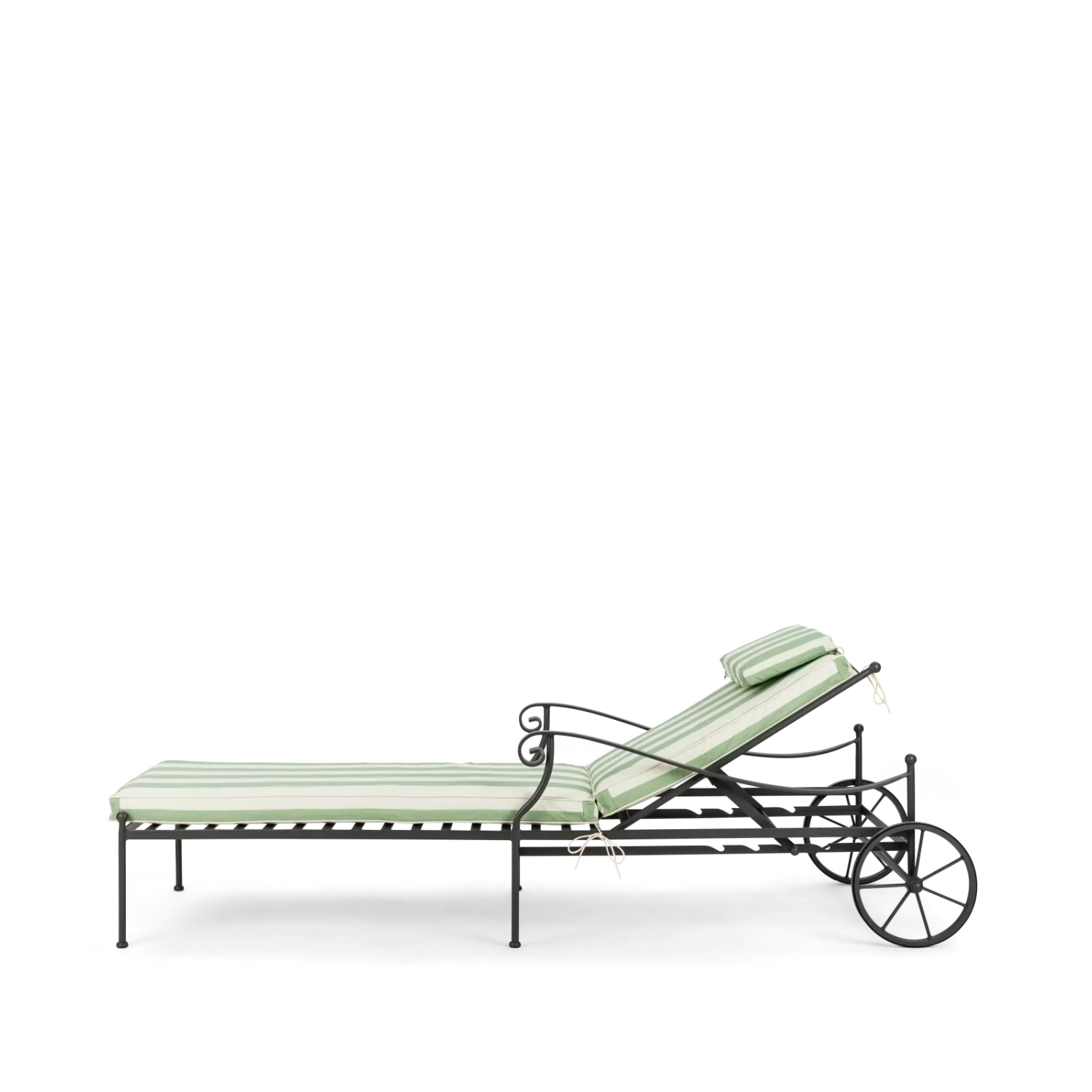 Cheltenham Metal Sun Lounger, Green Stripe - Image 8