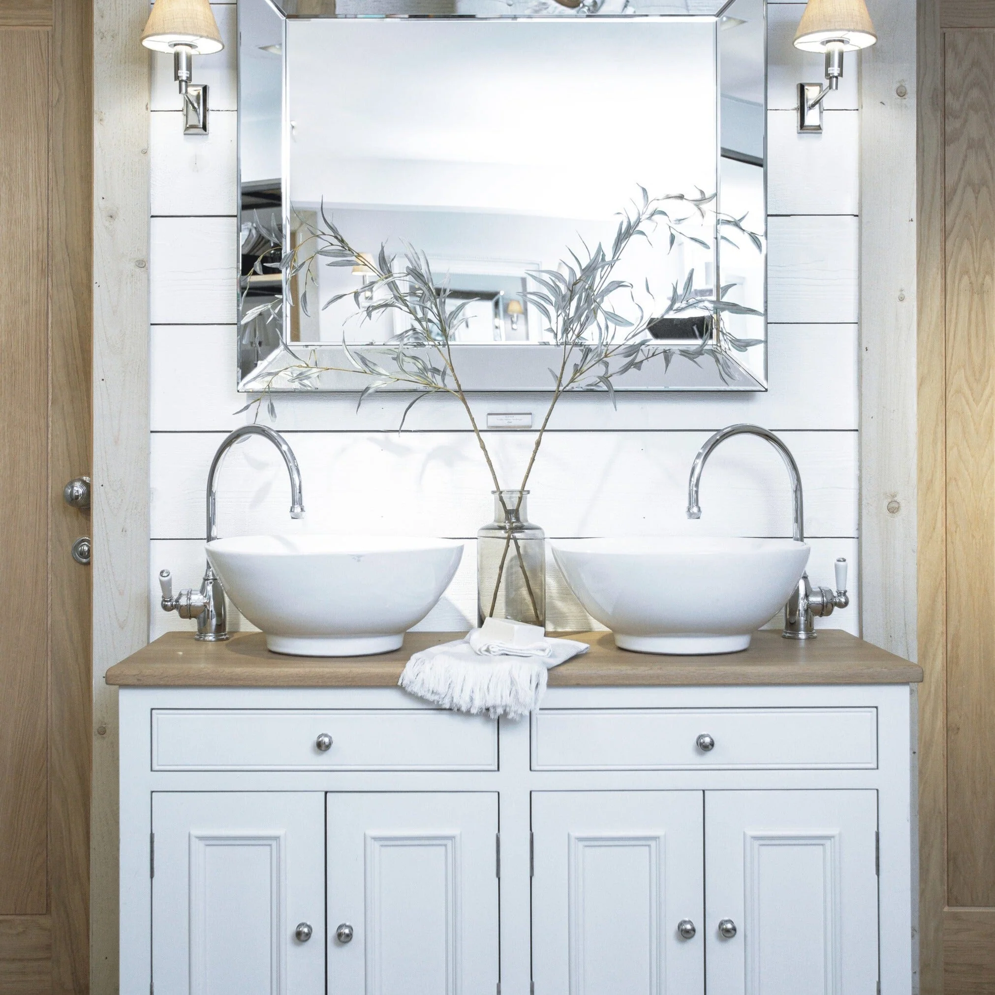 Chichester Double Countertop Vanity Unit, 124cm