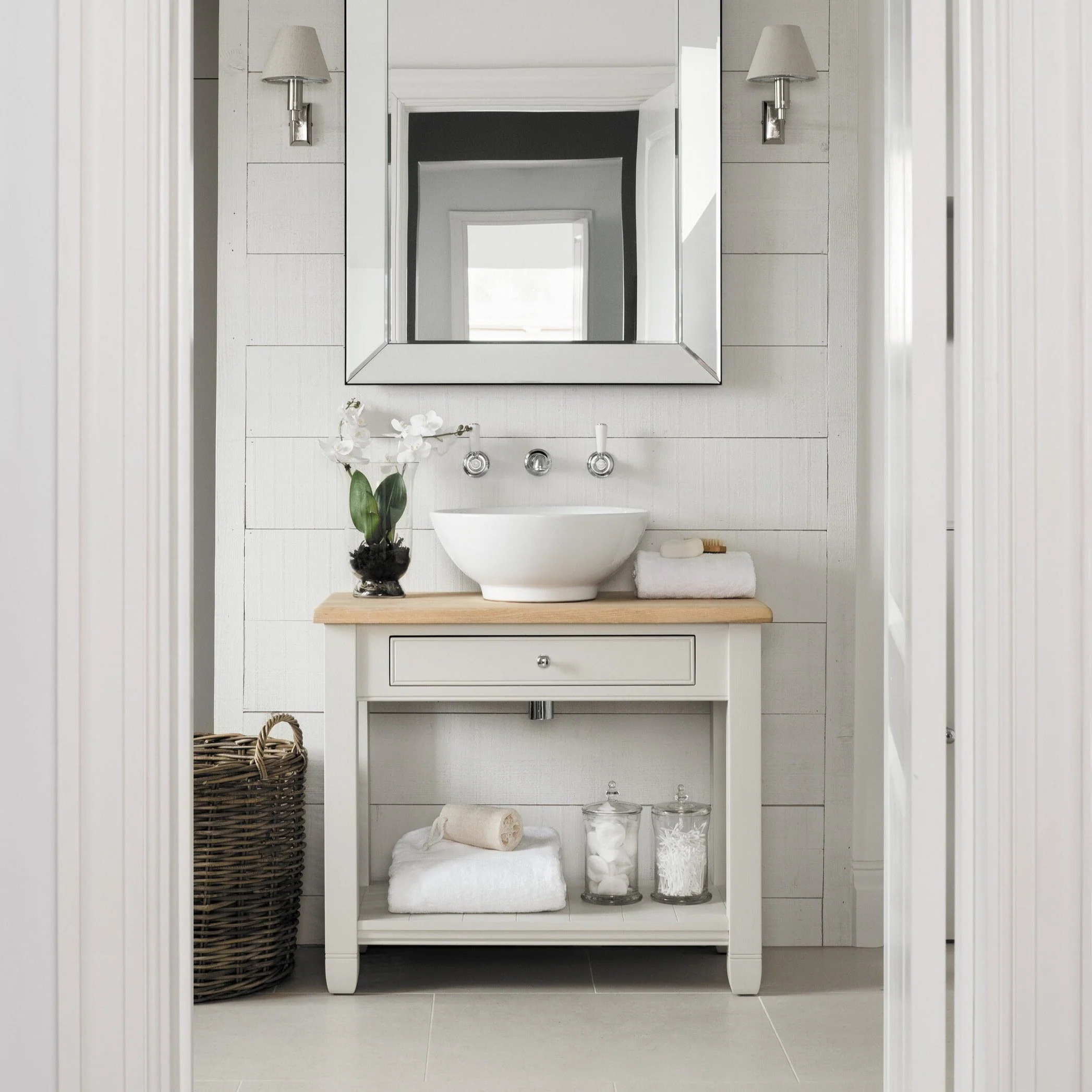 Chichester Countertop Vanity Unit with Shelf, 85cm