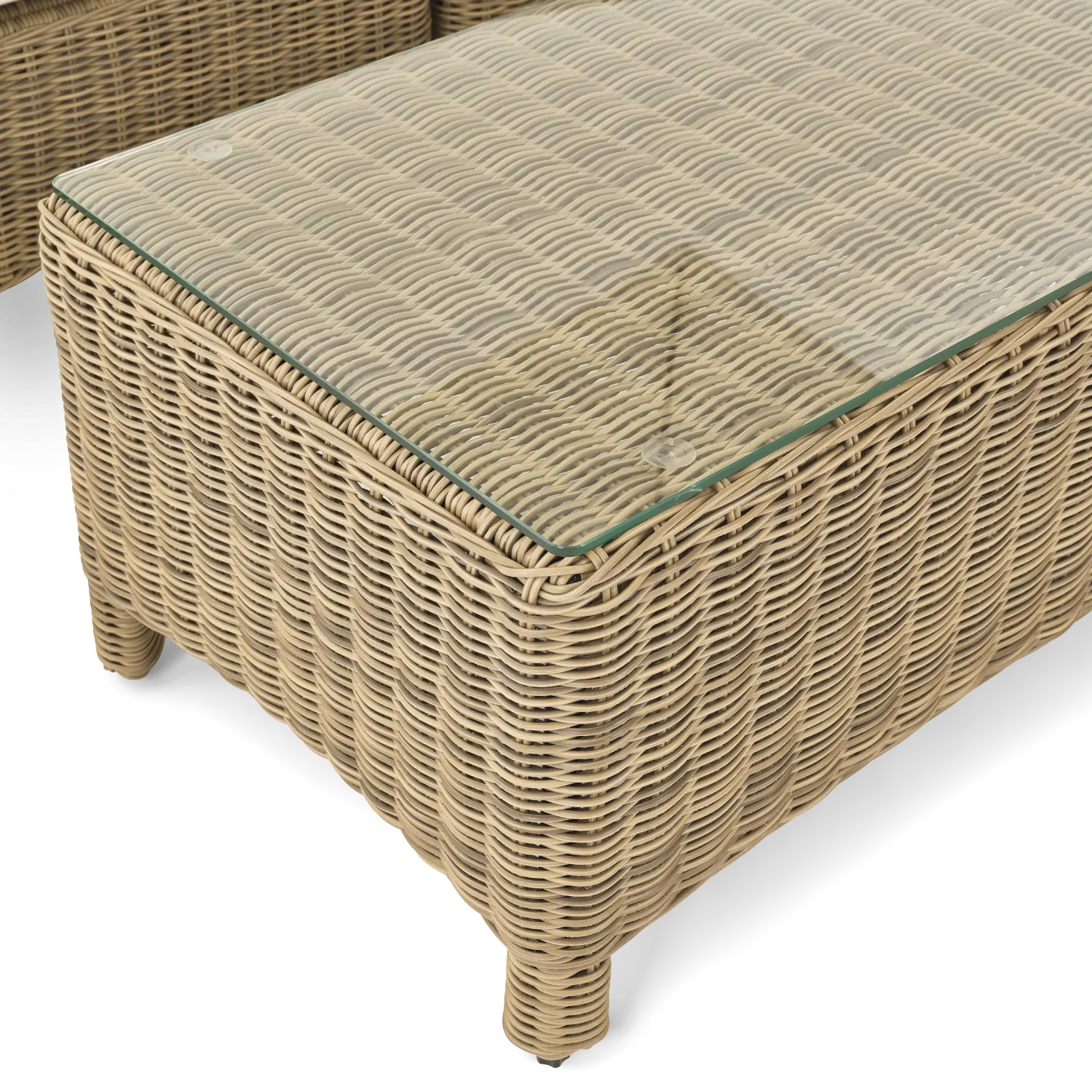 Compton 3 Seater Modular Wicker Garden Sofa Set with Armchair & Coffee Table - Image 5
