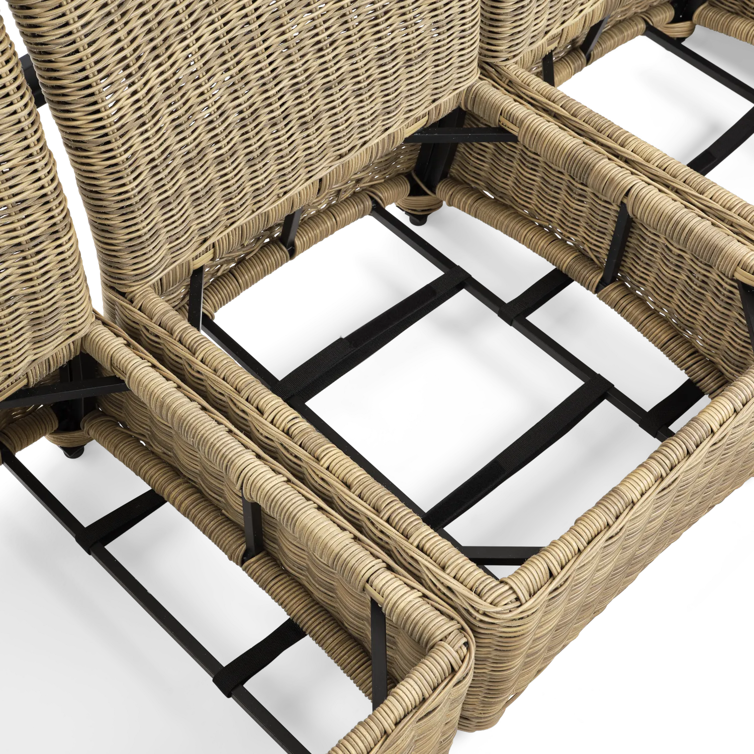 Compton 5 Seater Modular Wicker Garden Corner Sofa Set with Coffee Table - Image 8