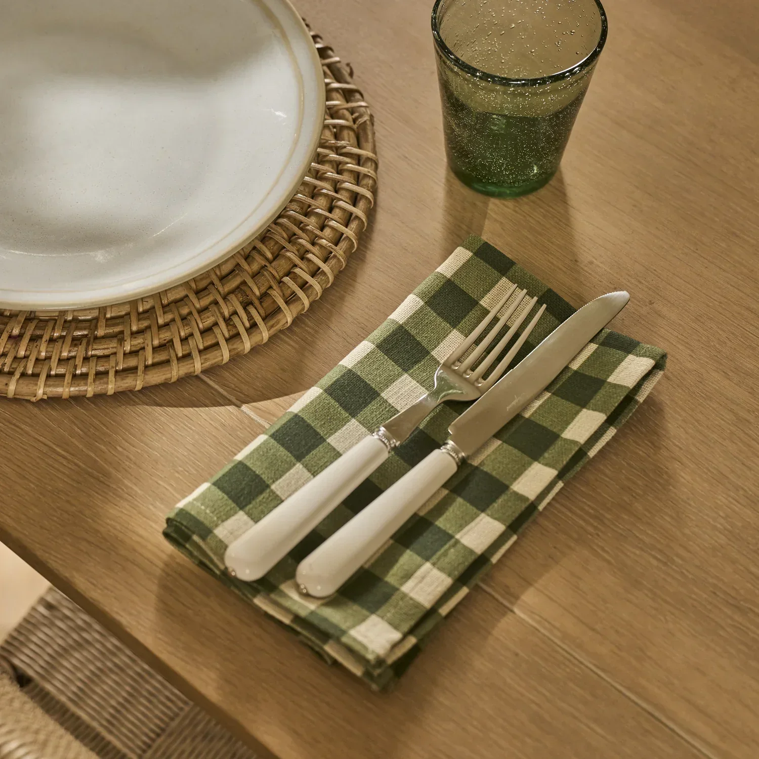 Cora Check Cotton Linen Napkins, Set of 4 - Image 2